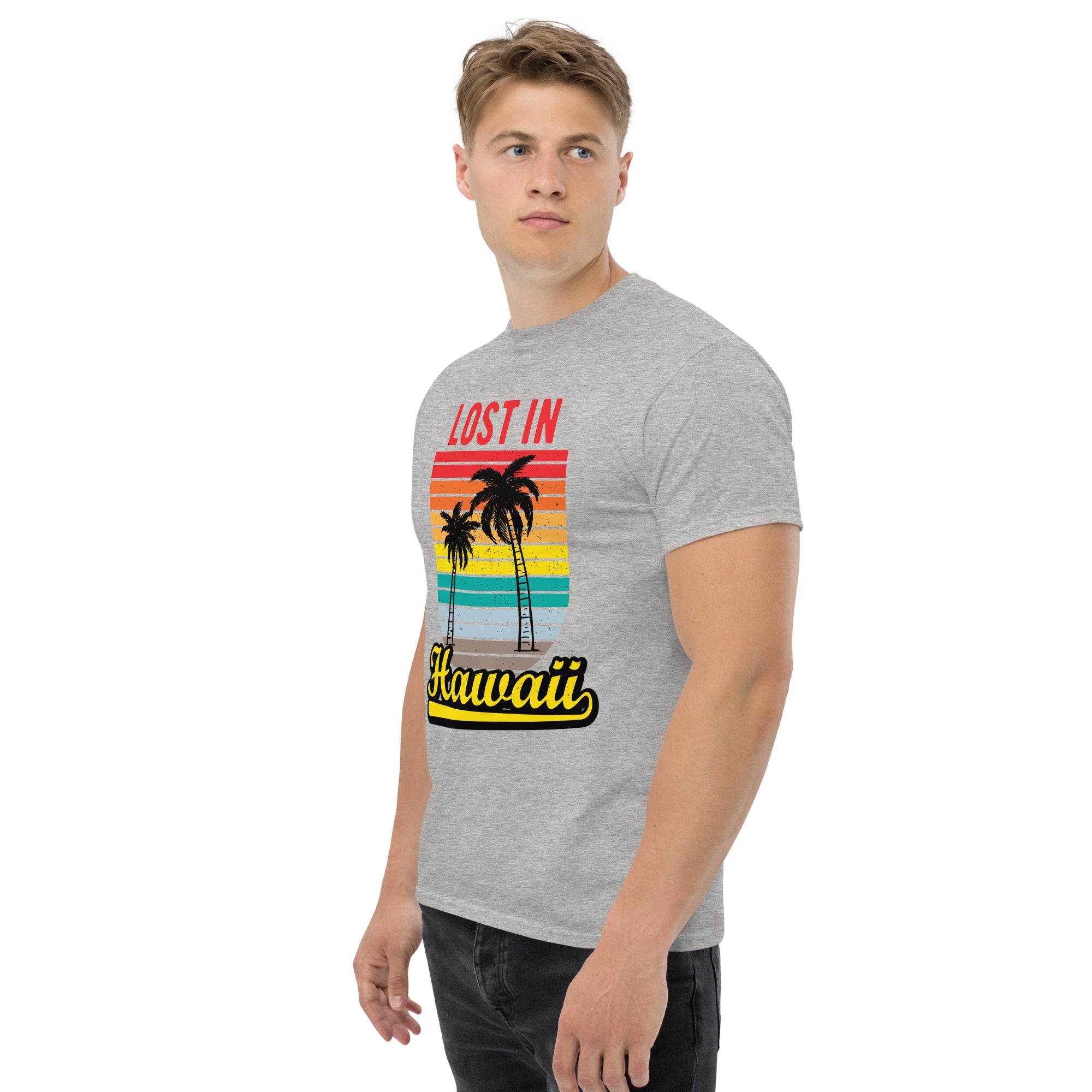 Foto di - T-shirt Stampata Unisex – 100% Cotone – Stile Streetwear e Confortevole – Lost in Hawaii-DTG-Biiply