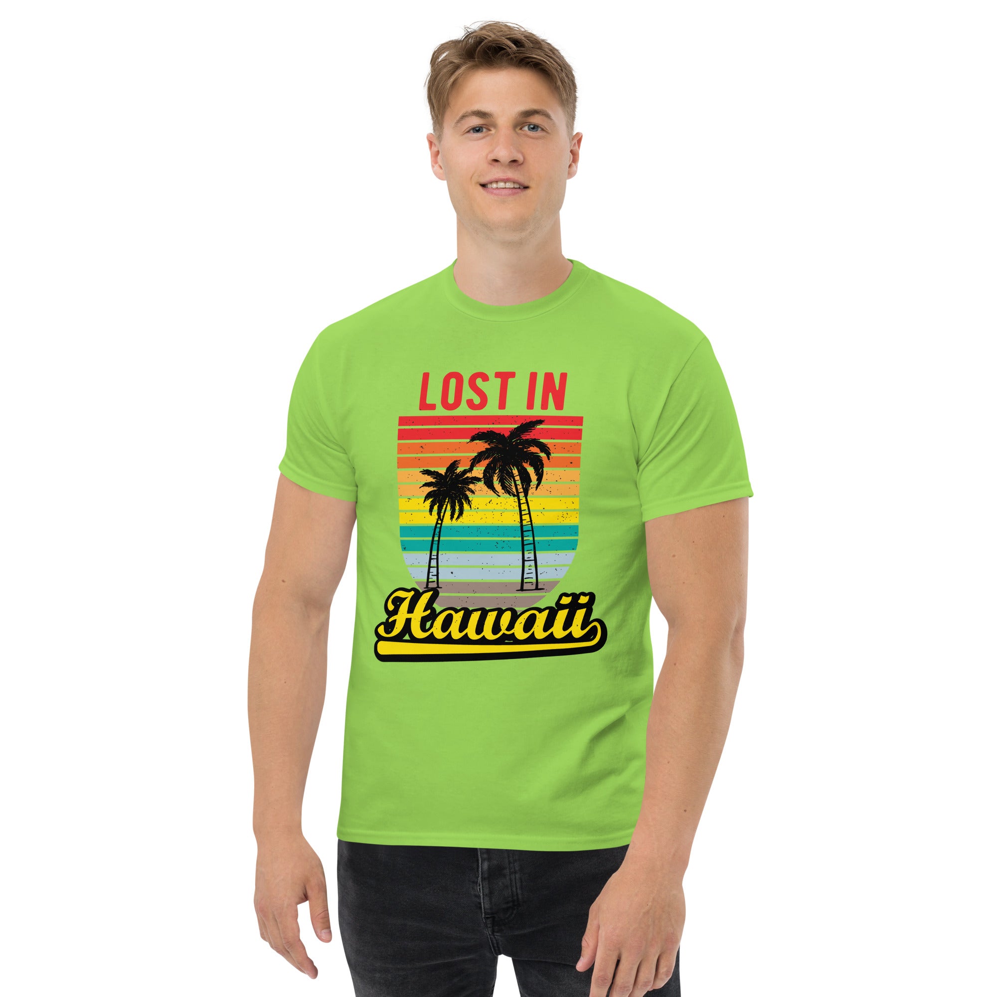 Foto di - T-shirt Stampata Unisex – 100% Cotone – Stile Streetwear e Confortevole – Lost in Hawaii-DTG-Biiply