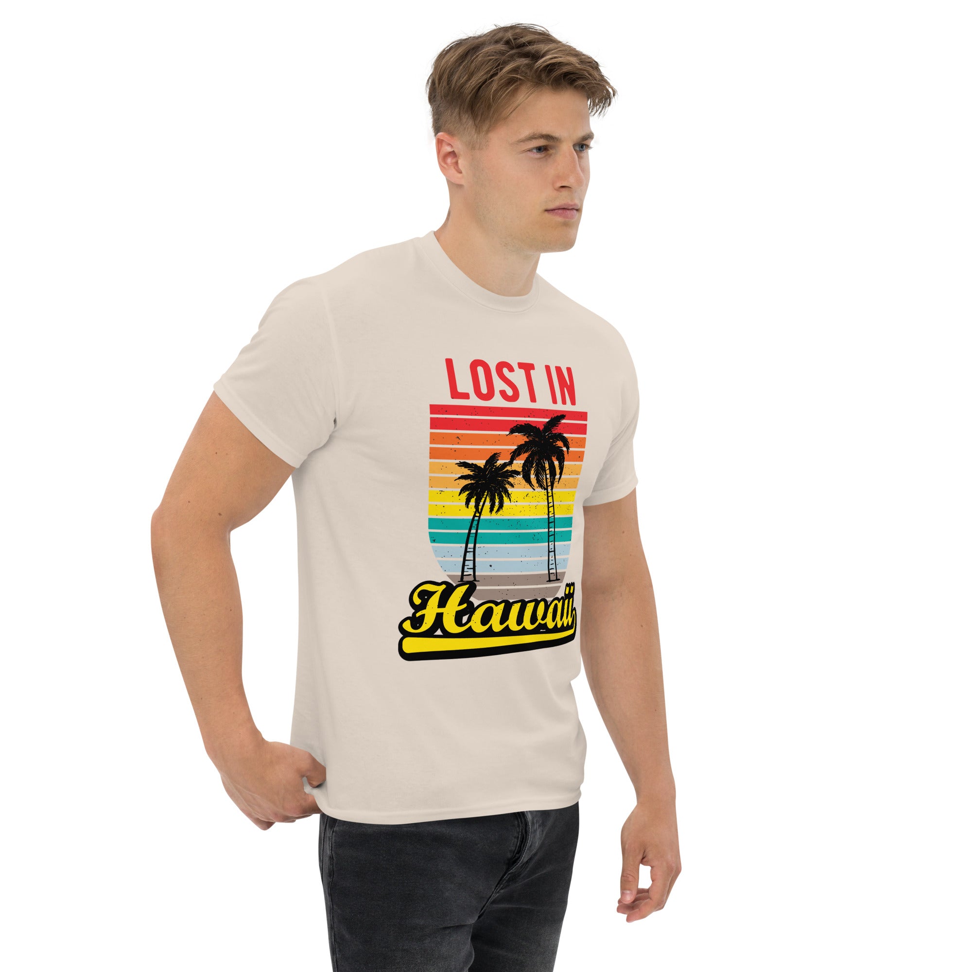 Foto di - T-shirt Stampata Unisex – 100% Cotone – Stile Streetwear e Confortevole – Lost in Hawaii-DTG-Biiply
