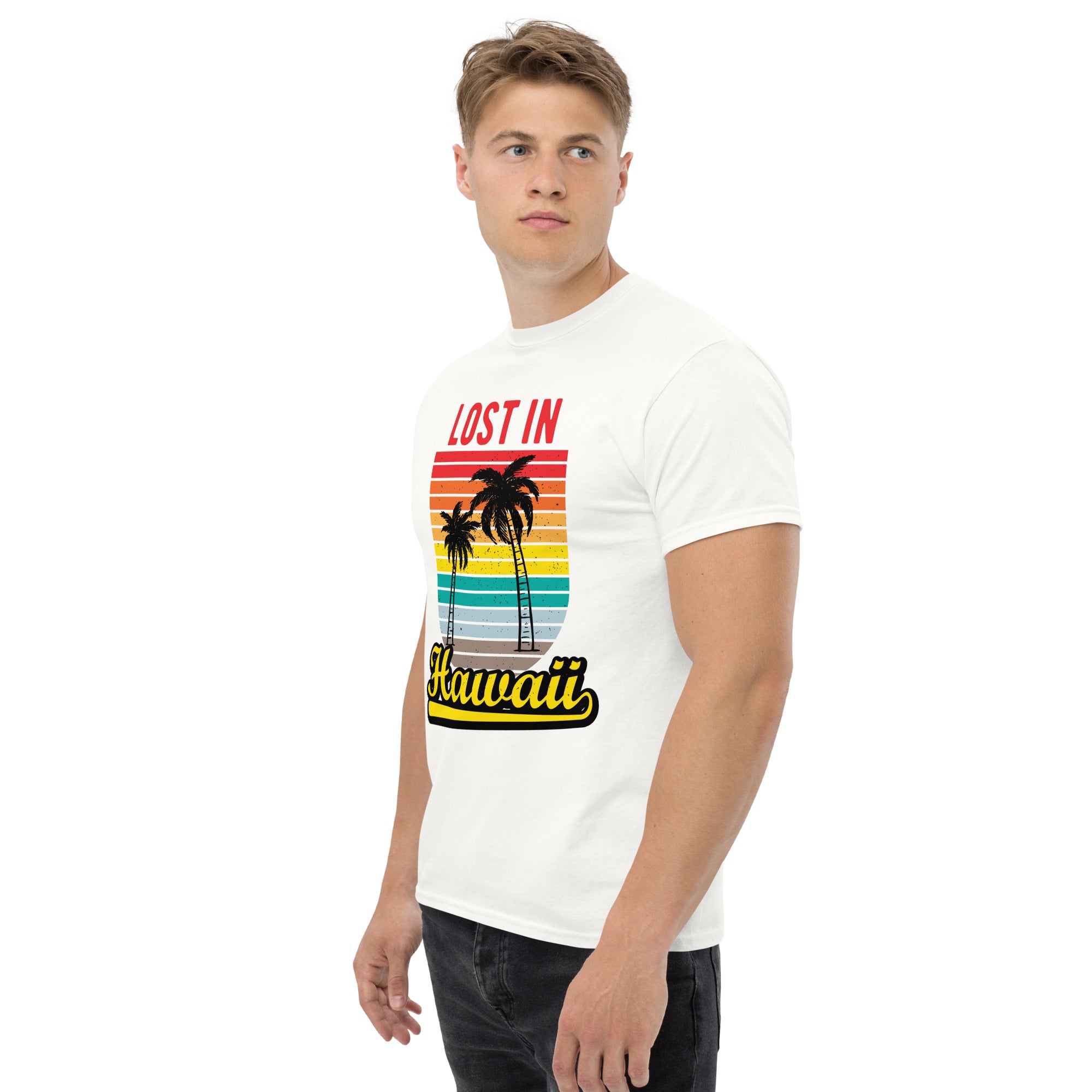 Foto di - T-shirt Stampata Unisex – 100% Cotone – Stile Streetwear e Confortevole – Lost in Hawaii-DTG-Biiply
