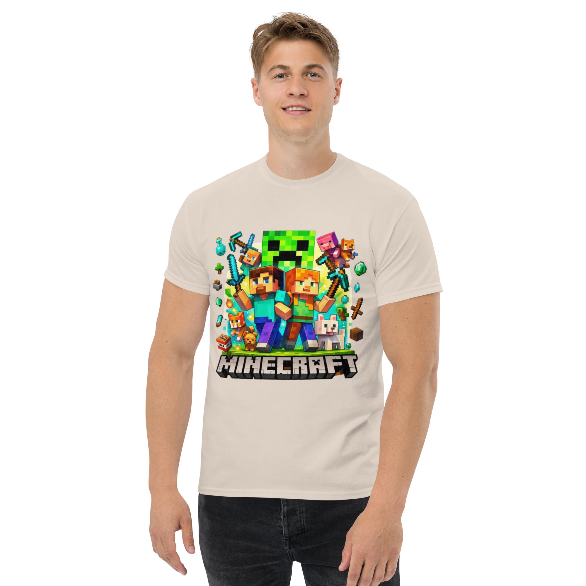 Foto di - T-shirt Stampata Unisex – 100% Cotone – Stile Streetwear e Confortevole – Minecraft game-DTG-Biiply