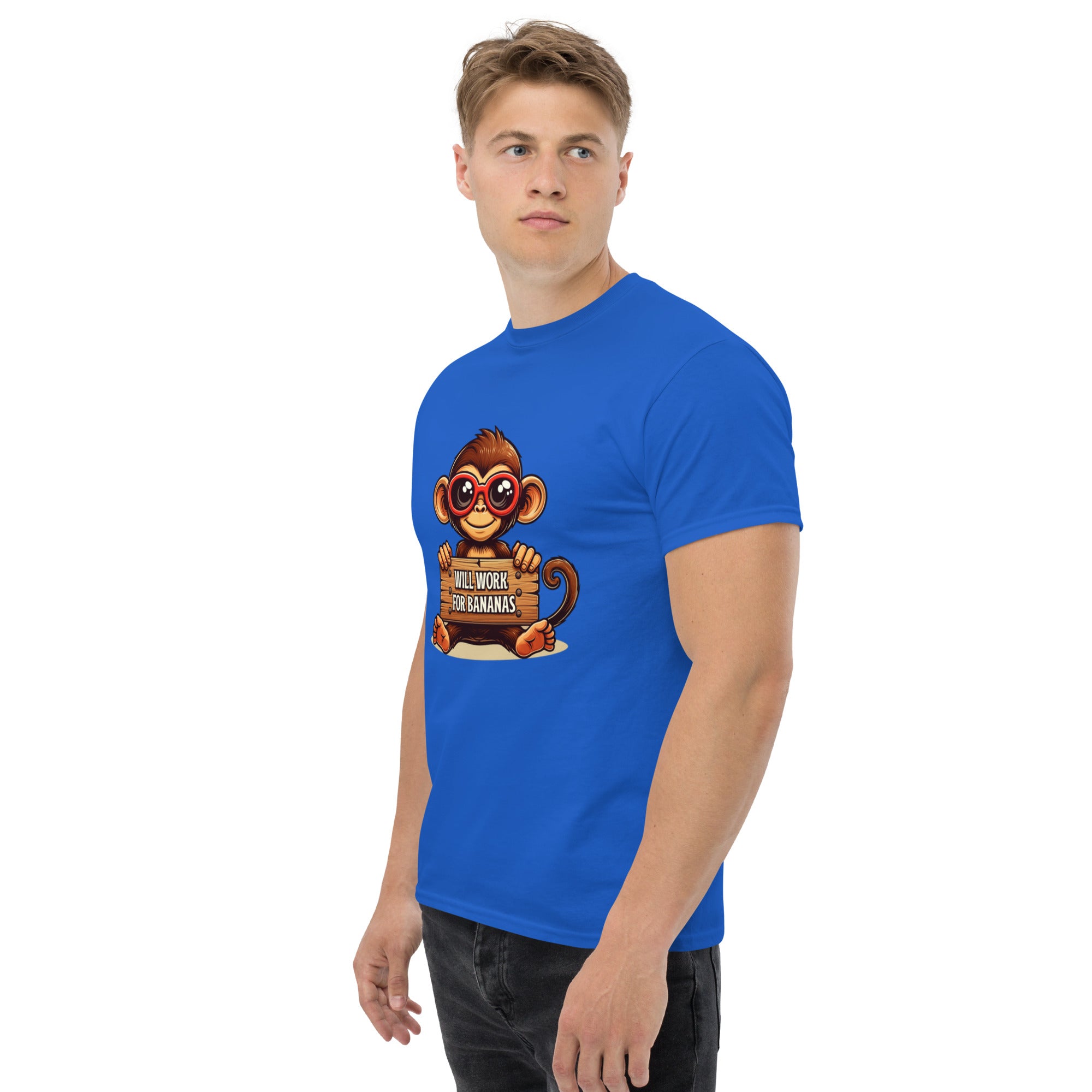 Foto di - T-shirt Stampata Unisex – 100% Cotone – Stile Streetwear e Confortevole – Monkey Work For Banana-DTG-Biiply