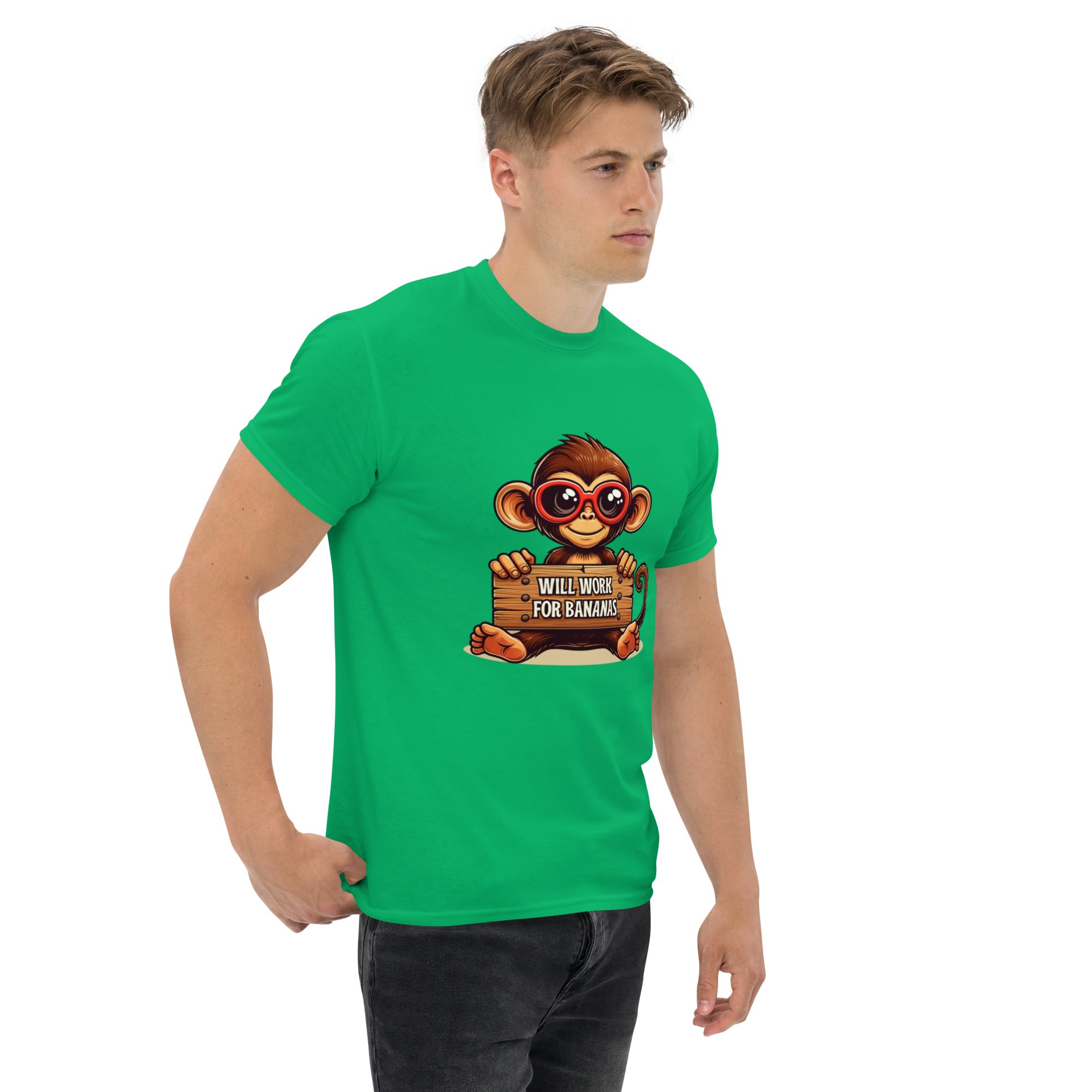 Foto di - T-shirt Stampata Unisex – 100% Cotone – Stile Streetwear e Confortevole – Monkey Work For Banana-DTG-Biiply