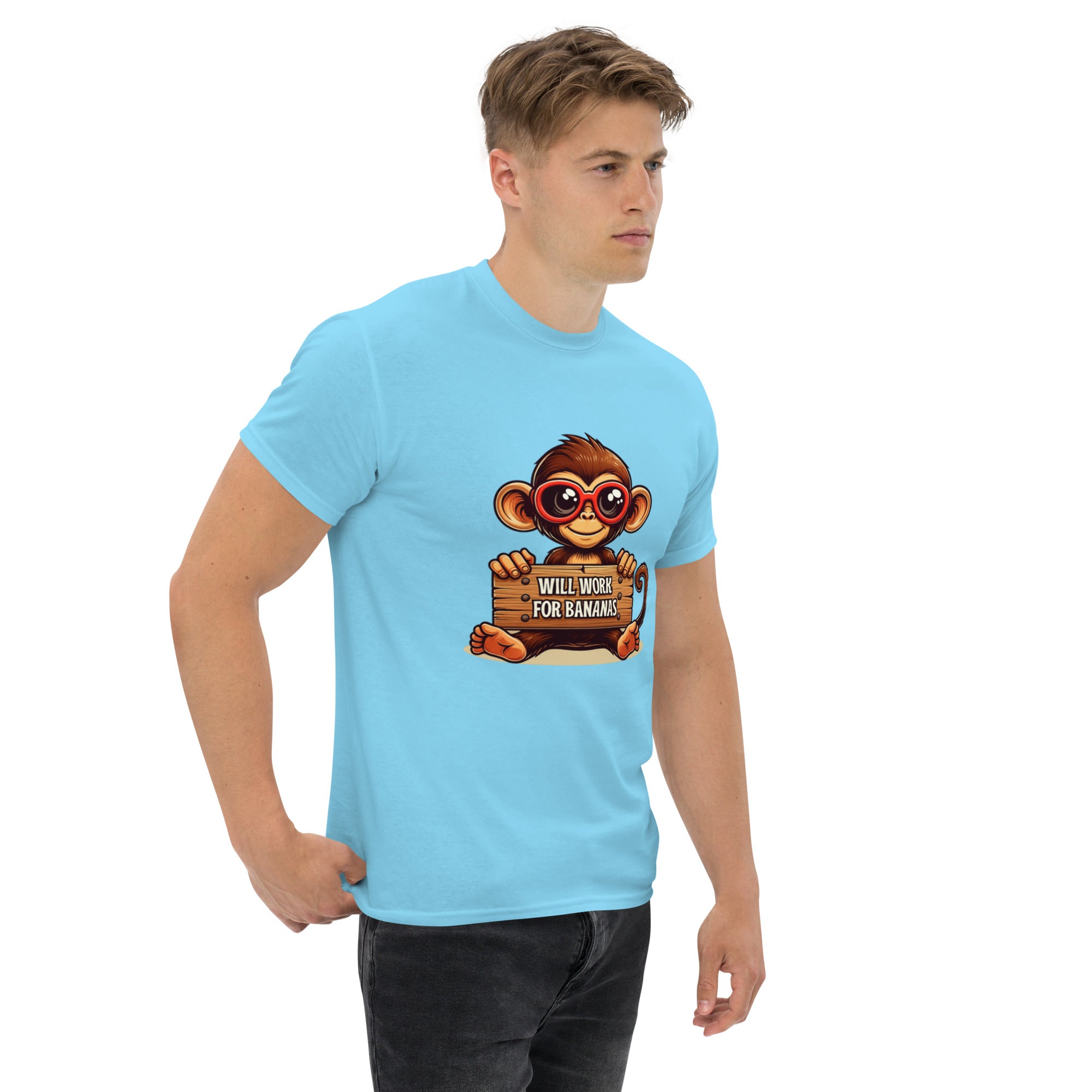Foto di - T-shirt Stampata Unisex – 100% Cotone – Stile Streetwear e Confortevole – Monkey Work For Banana-DTG-Biiply