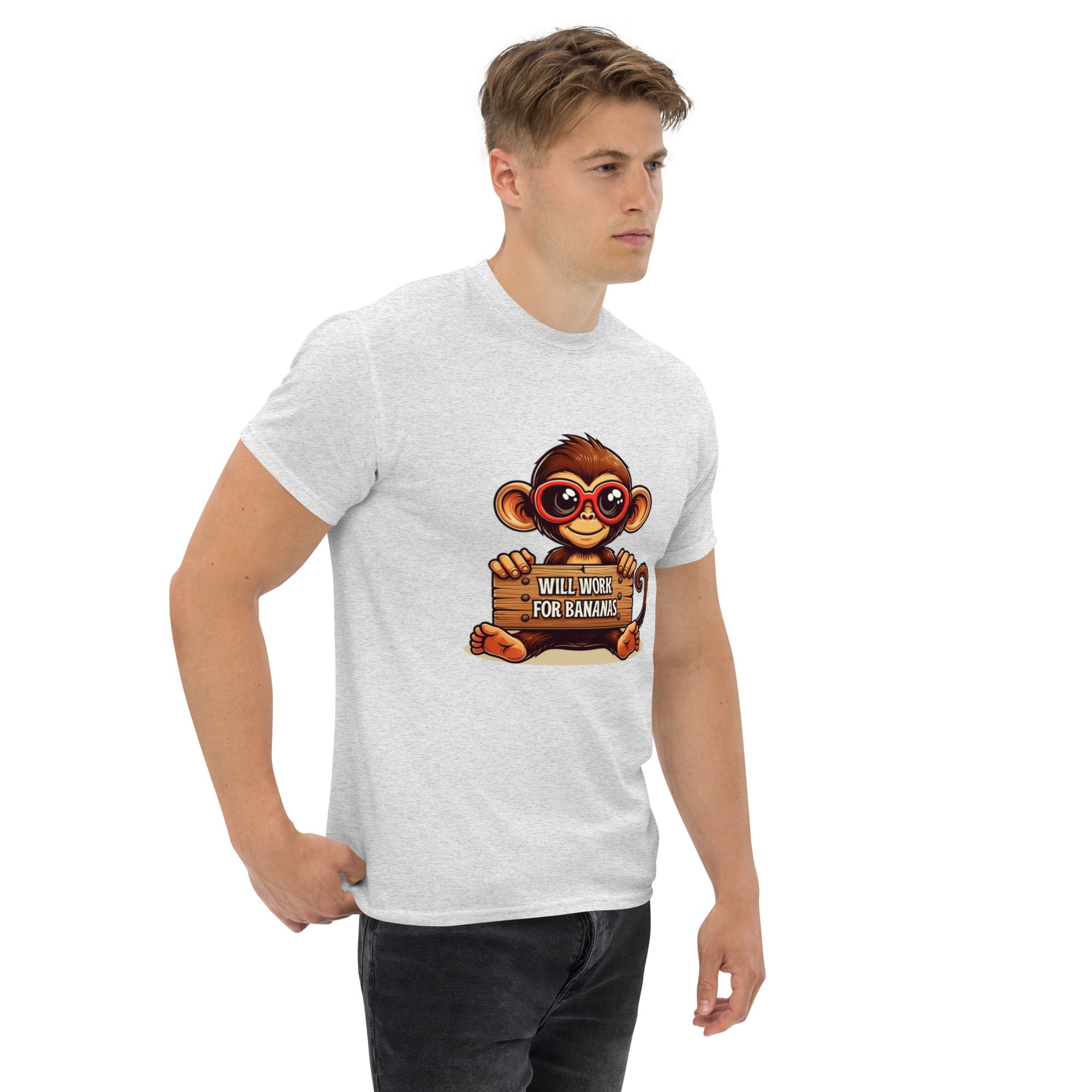Foto di - T-shirt Stampata Unisex – 100% Cotone – Stile Streetwear e Confortevole – Monkey Work For Banana-DTG-Biiply