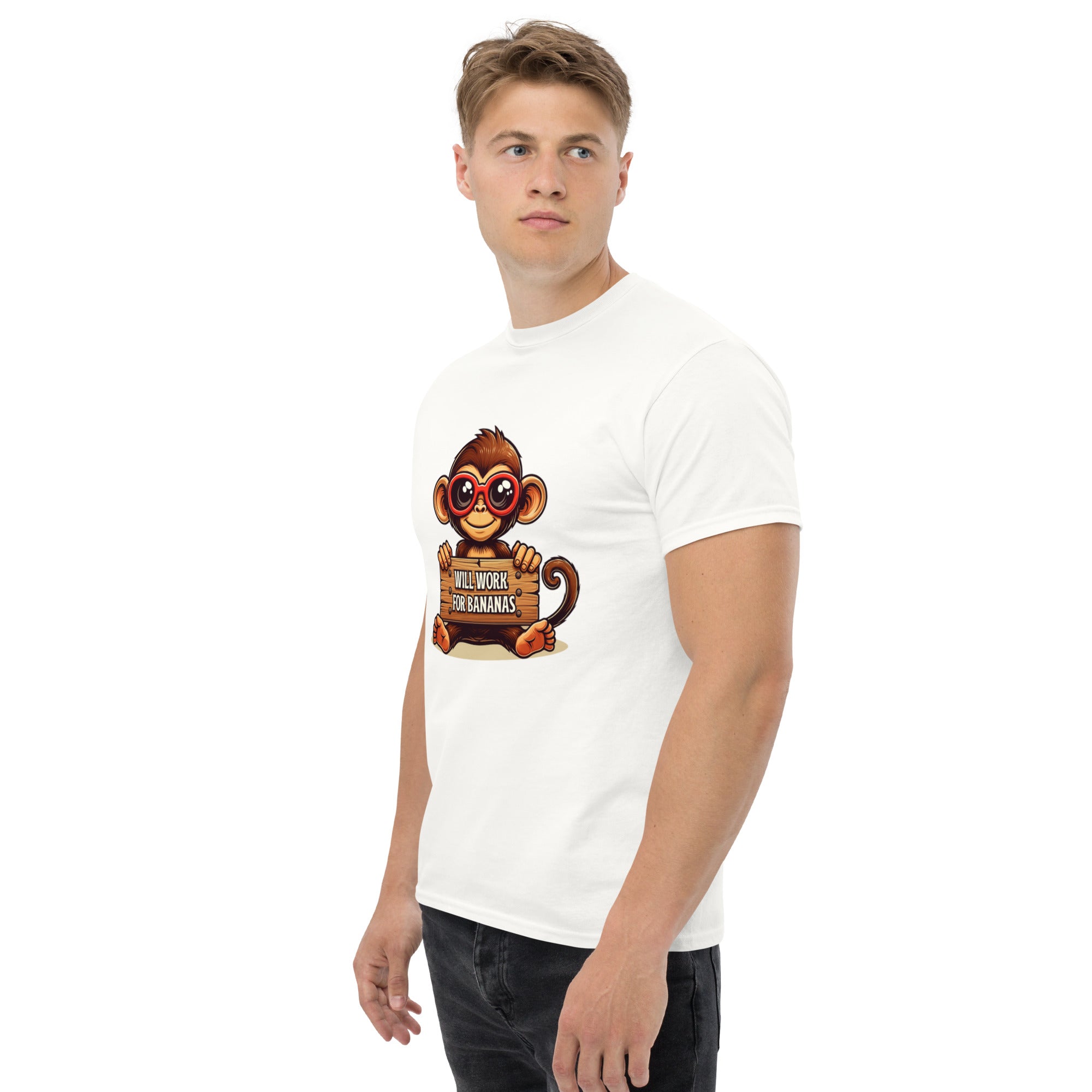 Foto di - T-shirt Stampata Unisex – 100% Cotone – Stile Streetwear e Confortevole – Monkey Work For Banana-DTG-Biiply