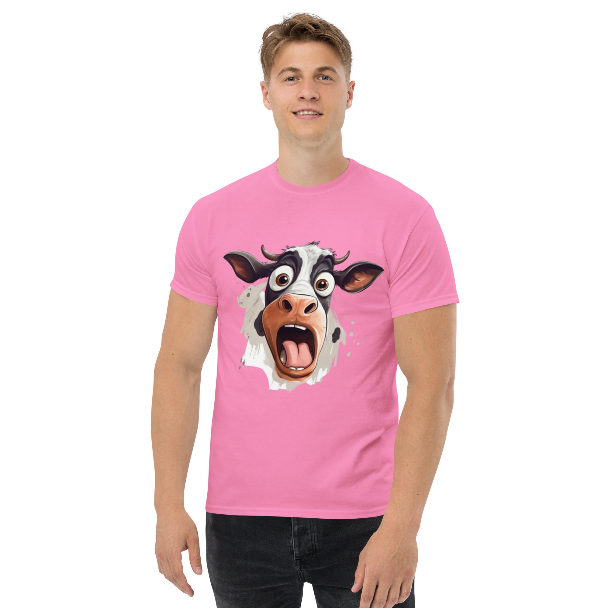 Foto di - T-shirt Stampata Unisex – 100% Cotone – Stile Streetwear e Confortevole – Muuh Shock-DTG-Biiply