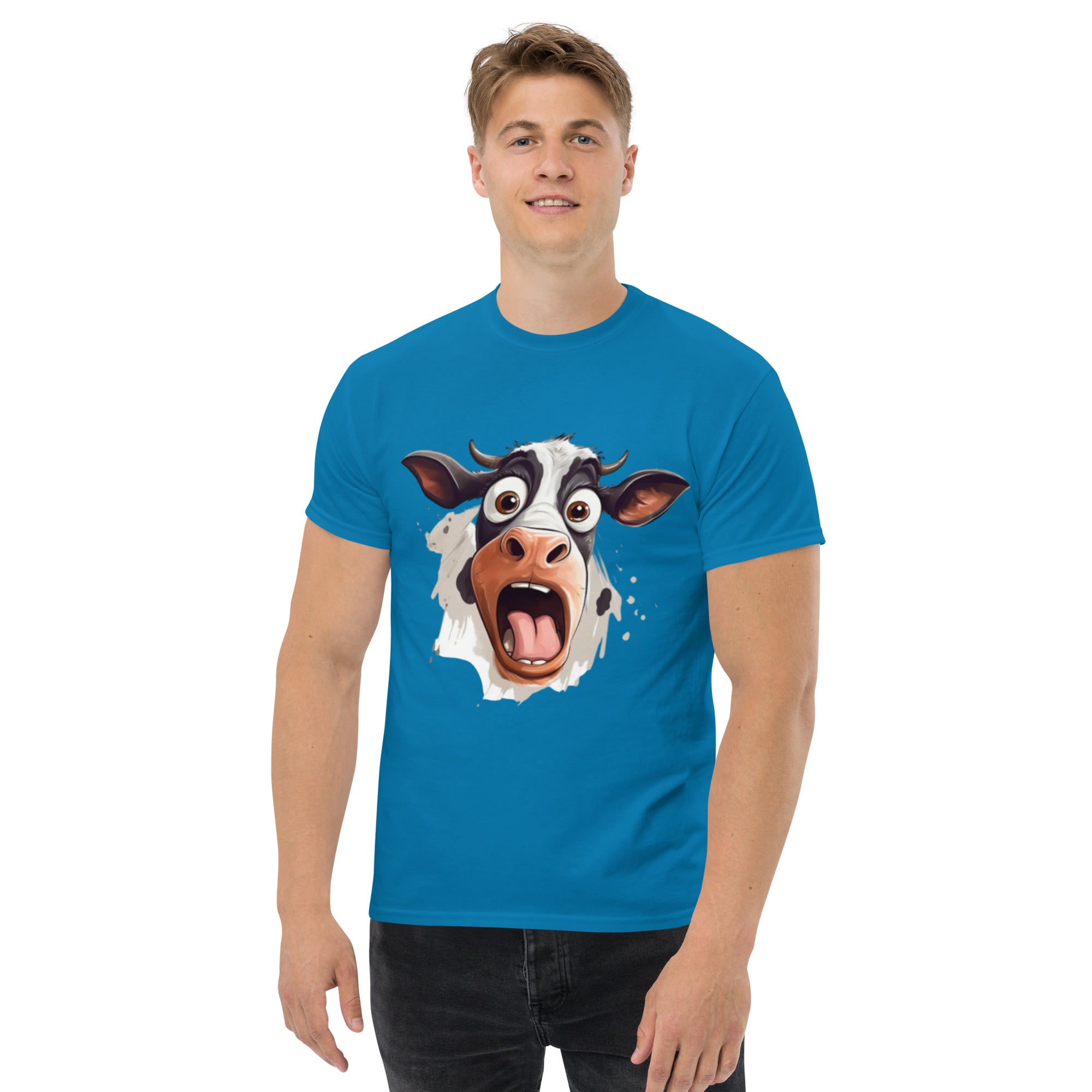 Foto di - T-shirt Stampata Unisex – 100% Cotone – Stile Streetwear e Confortevole – Muuh Shock-DTG-Biiply