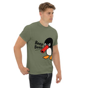 Foto di - T-shirt Stampata Unisex – 100% Cotone – Stile Streetwear e Confortevole – Pinguino Arrabbiato Beep Beep-DTG-Biiply