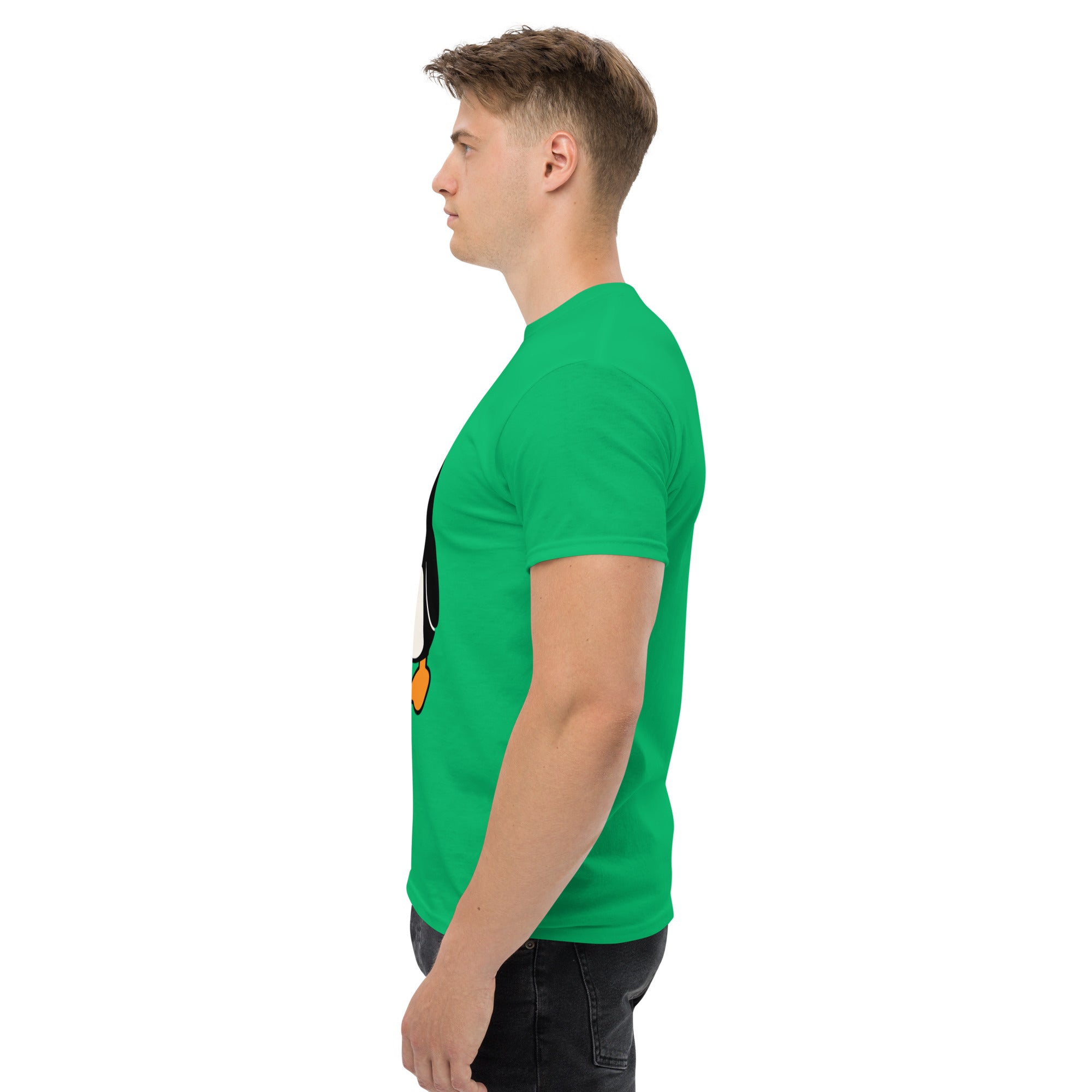 Foto di - T-shirt Stampata Unisex – 100% Cotone – Stile Streetwear e Confortevole – Pinguino Arrabbiato Beep Beep-DTG-Biiply