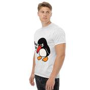 Foto di - T-shirt Stampata Unisex – 100% Cotone – Stile Streetwear e Confortevole – Pinguino Arrabbiato Beep Beep-DTG-Biiply