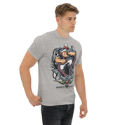Foto di - T-shirt Stampata Unisex – 100% Cotone – Stile Streetwear e Confortevole – Popeye Vs Kraken-DTG-Biiply
