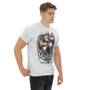 Foto di - T-shirt Stampata Unisex – 100% Cotone – Stile Streetwear e Confortevole – Popeye Vs Kraken-DTG-Biiply