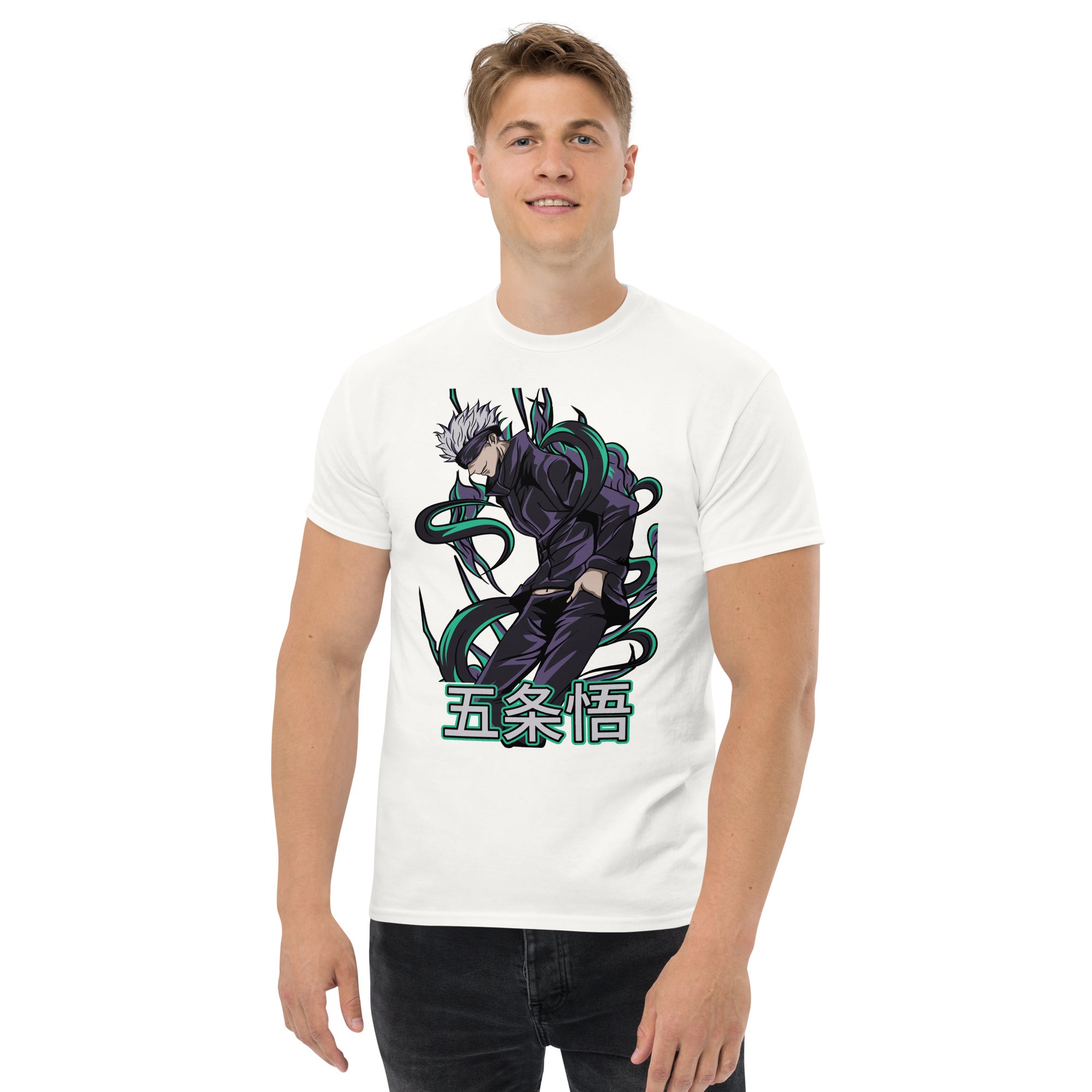 Foto di - T-shirt Stampata Unisex – 100% Cotone – Stile Streetwear e Confortevole – Satoru Gojo-DTG-Biiply