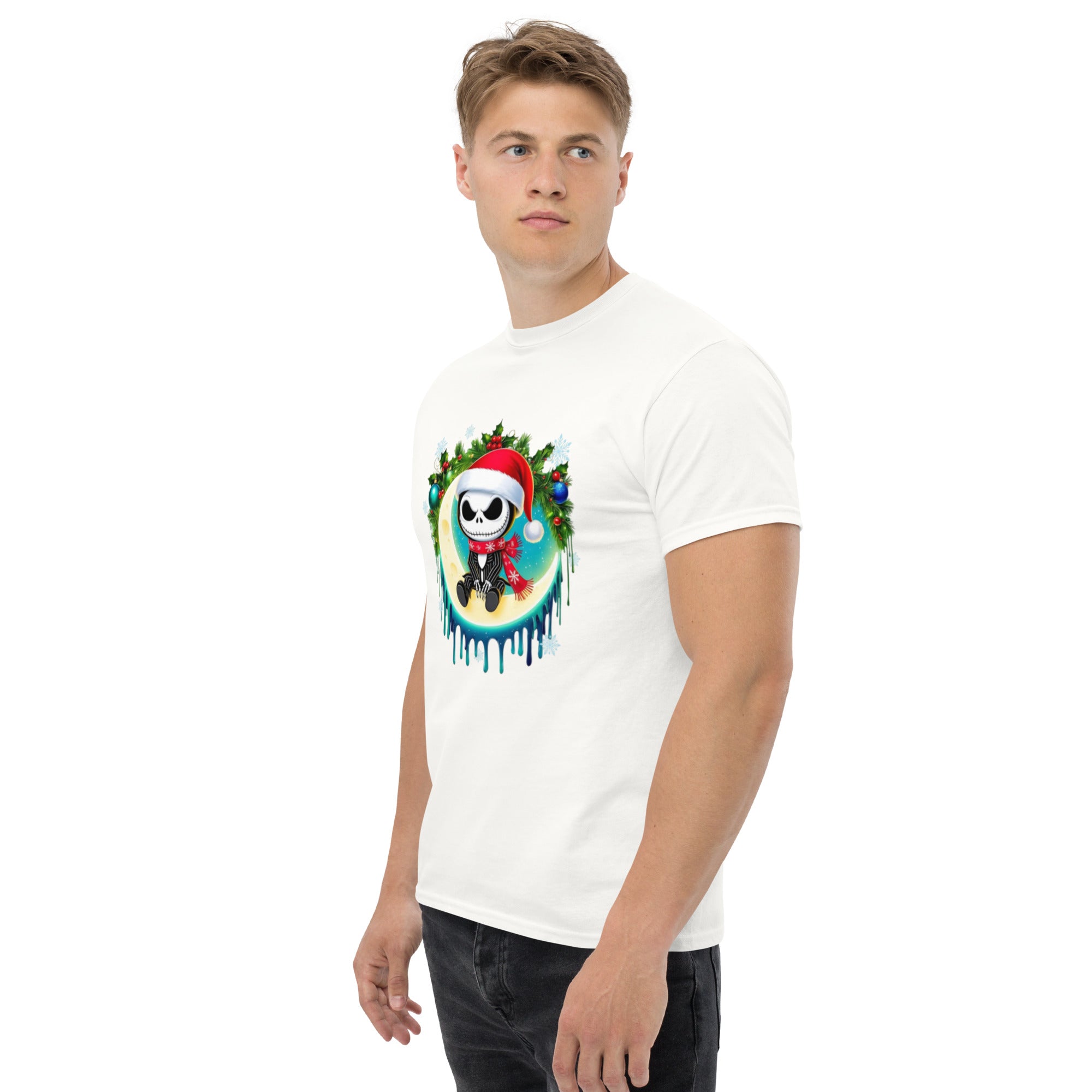 Foto di - T-shirt Stampata Unisex – 100% Cotone – Stile Streetwear e Confortevole – Scheletro Gotico Natale-DTG-Biiply