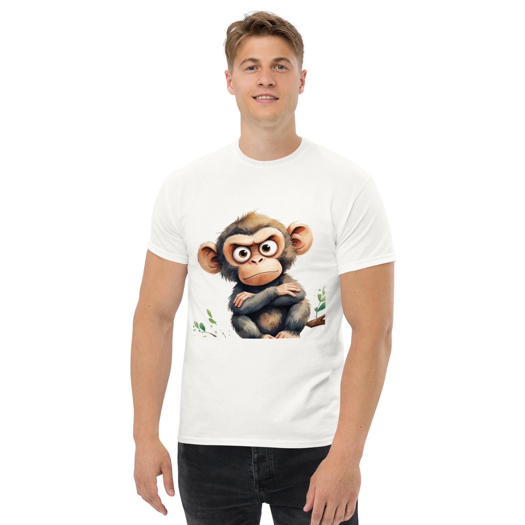 Foto di - T-shirt Stampata Unisex – 100% Cotone – Stile Streetwear e Confortevole – Scimmia Arrabbiata-DTG-Biiply