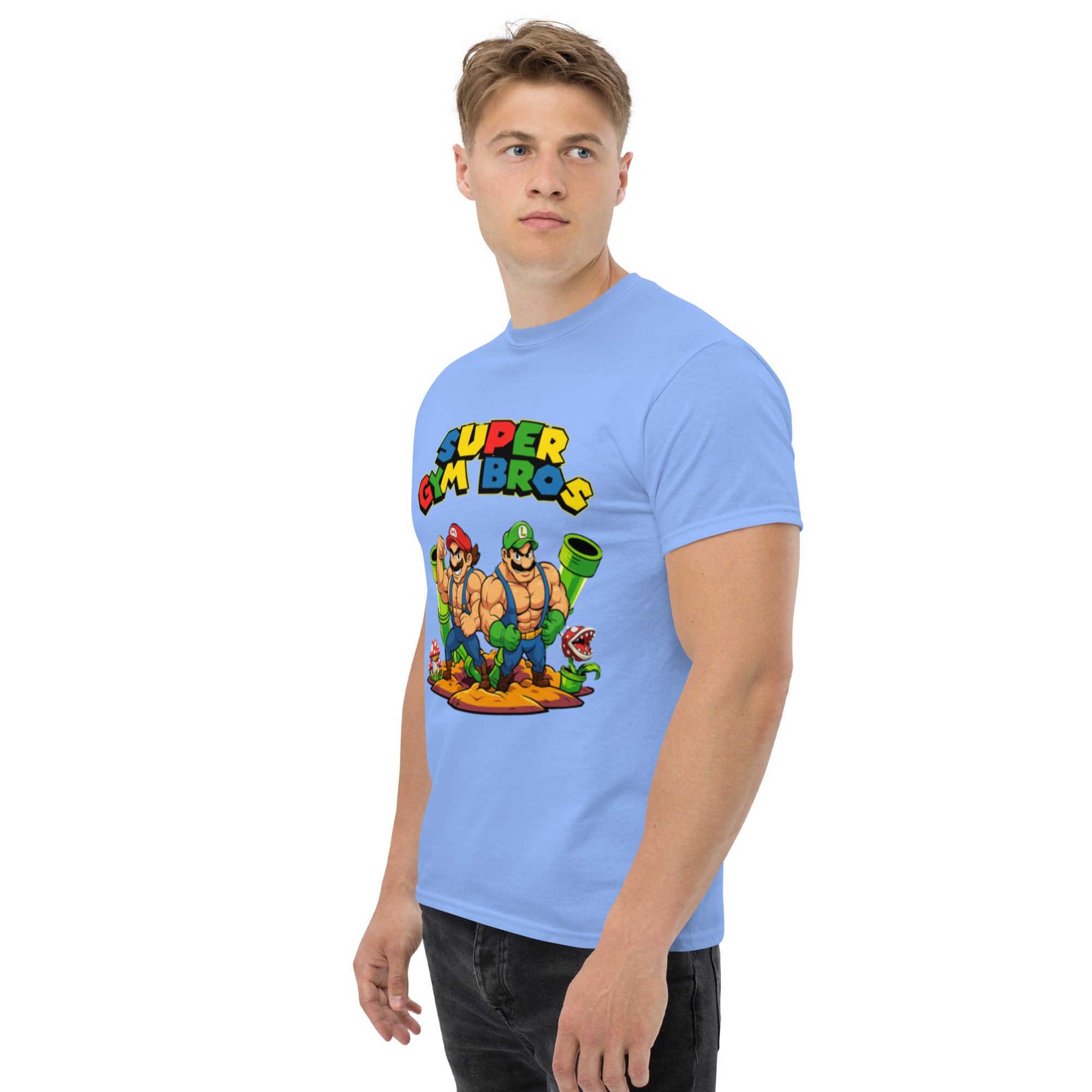 Foto di - T-shirt Stampata Unisex – 100% Cotone – Stile Streetwear e Confortevole – Super Gym Bros-DTG-Biiply