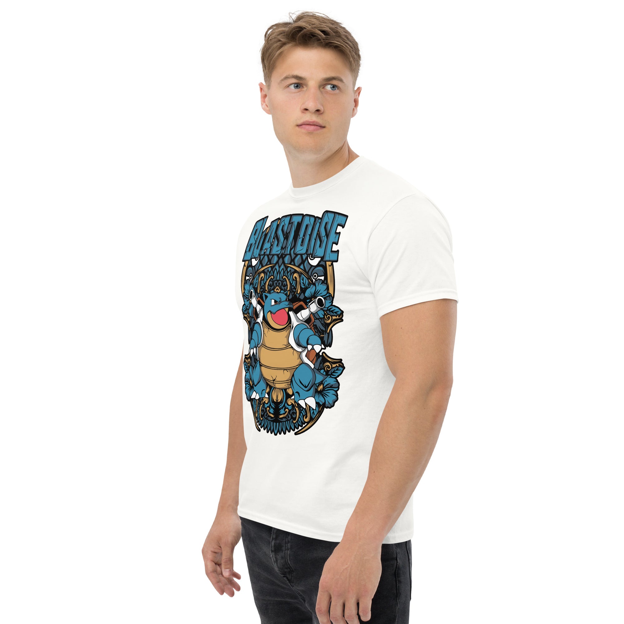 Foto di - T-shirt Stampata Unisex – 100% Cotone – Stile Streetwear e Confortevole – Tartaruga D'acqua Evoluta-DTG-Biiply