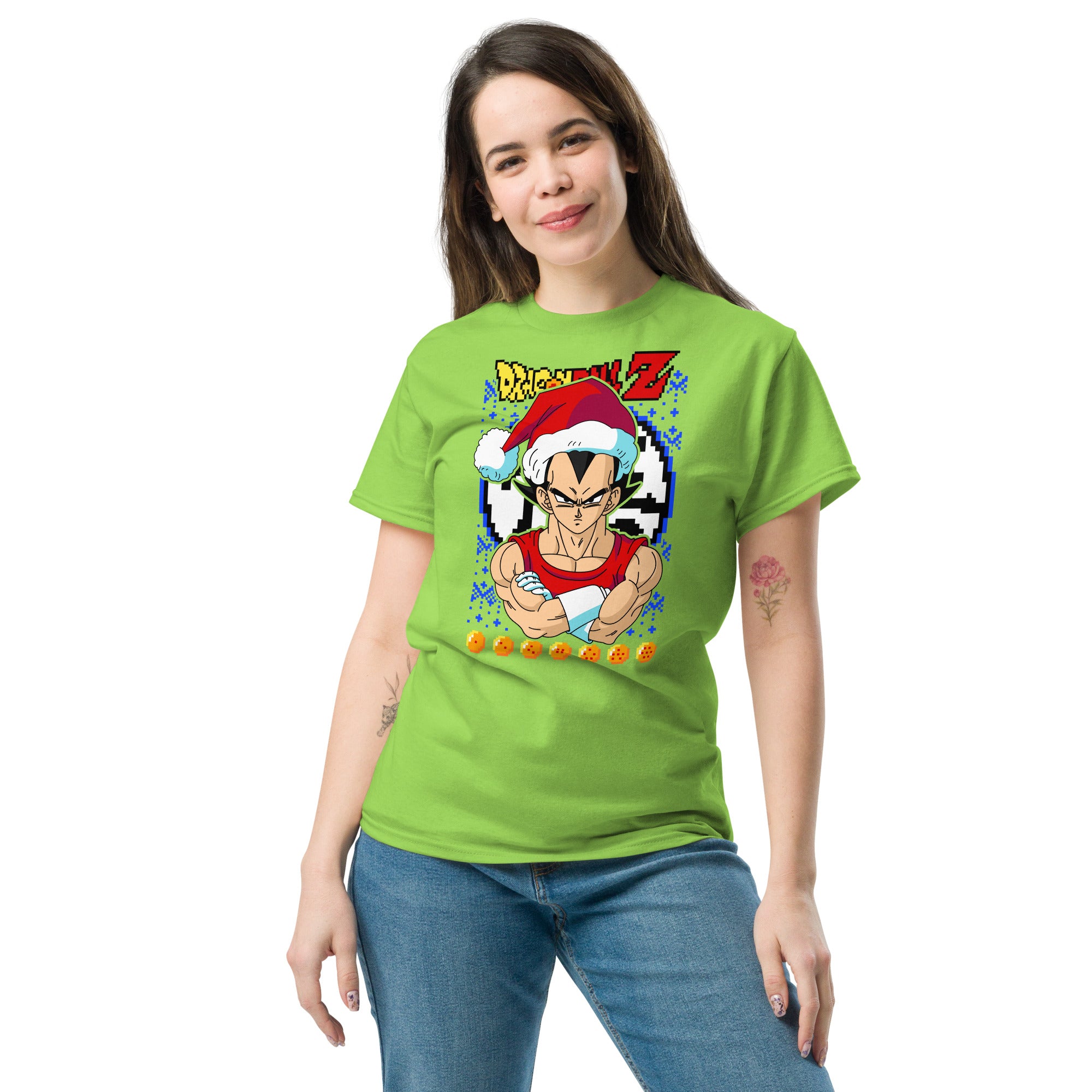 Foto di - T-shirt Stampata Unisex – 100% Cotone – Stile Streetwear e Confortevole – Vegeta versione Natale-DTG-Biiply