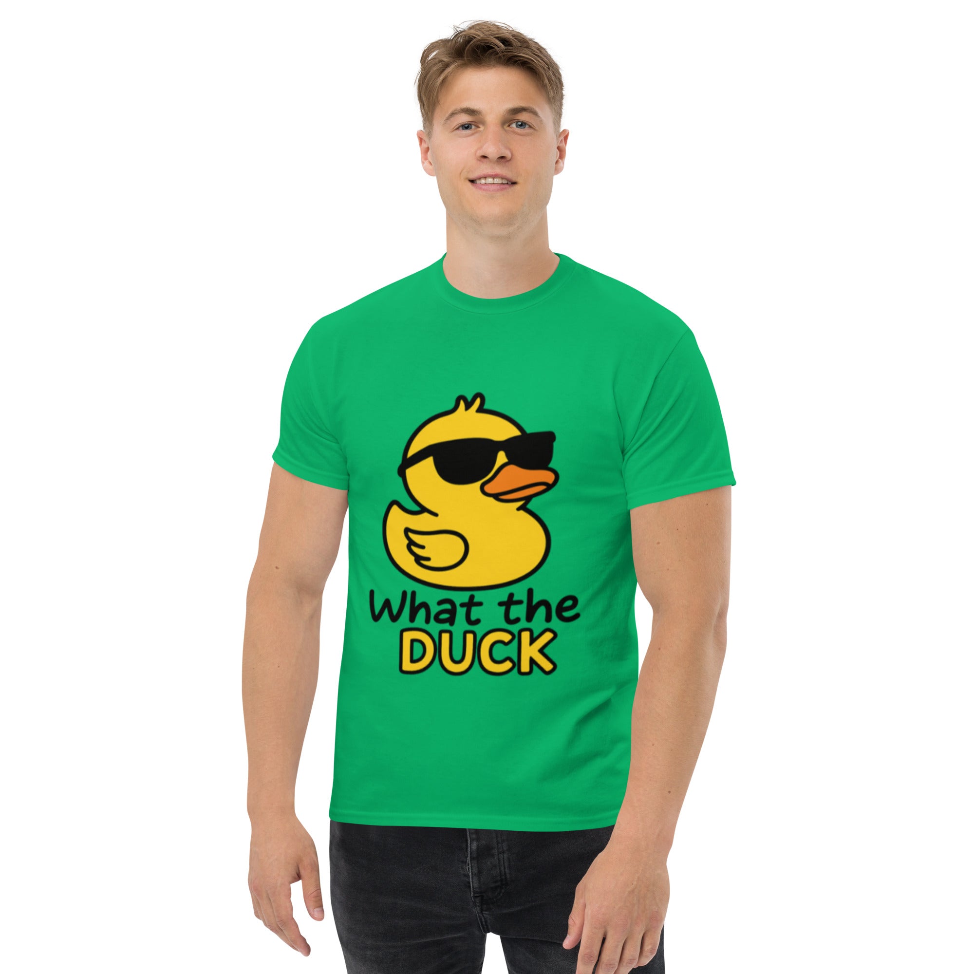 Foto di - T-shirt Stampata Unisex – 100% Cotone – Stile Streetwear e Confortevole – What The Duck-DTG-Biiply