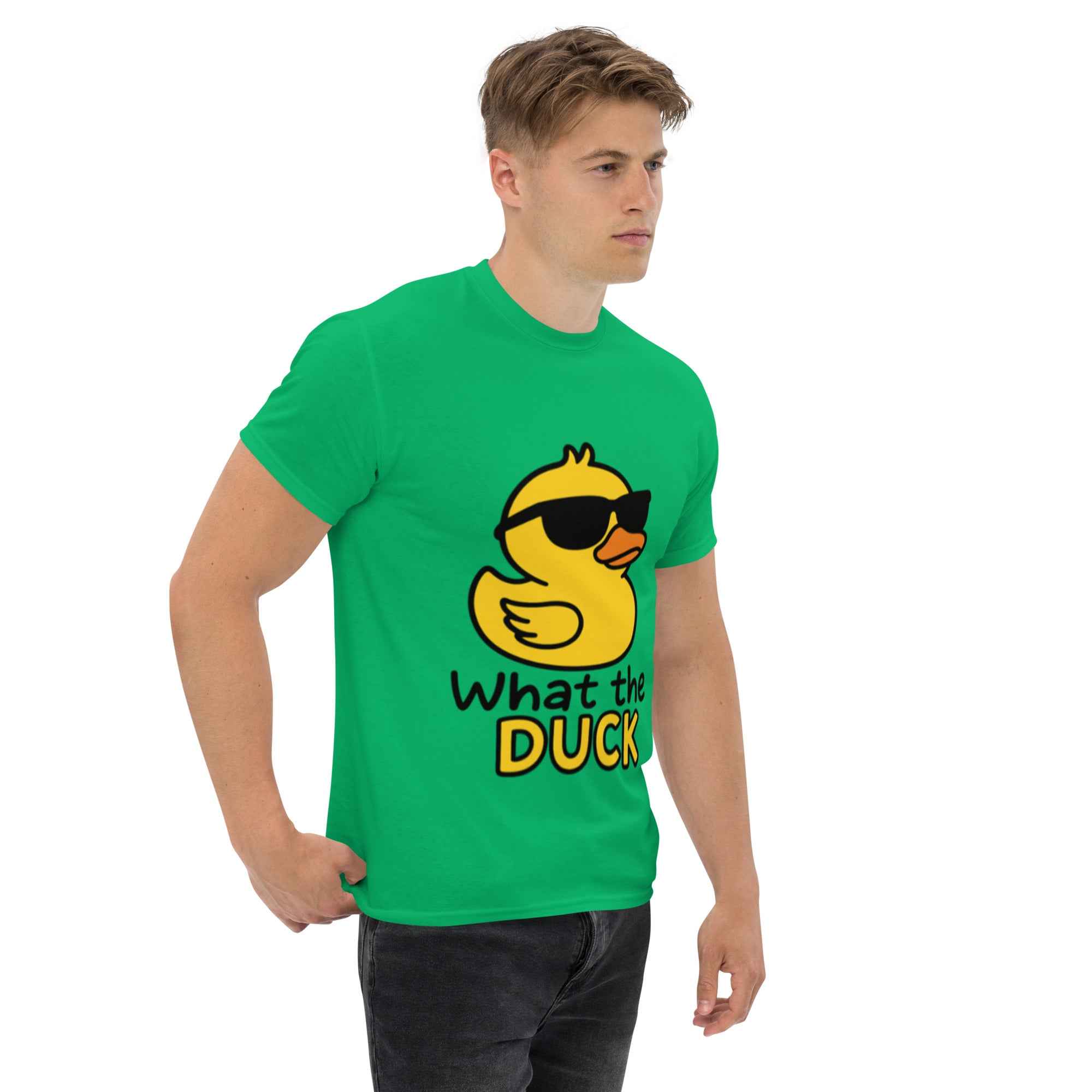 Foto di - T-shirt Stampata Unisex – 100% Cotone – Stile Streetwear e Confortevole – What The Duck-DTG-Biiply