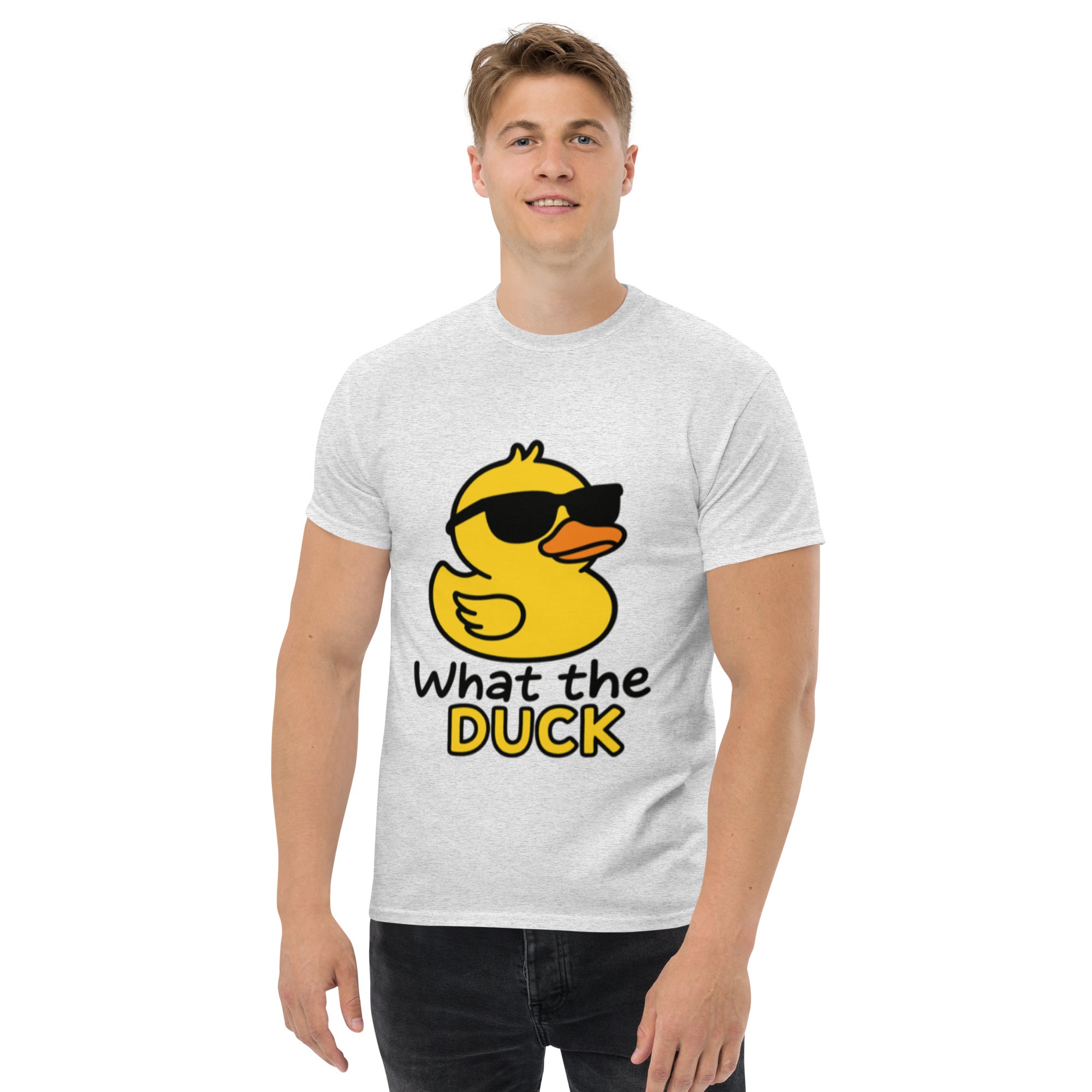 Foto di - T-shirt Stampata Unisex – 100% Cotone – Stile Streetwear e Confortevole – What The Duck-DTG-Biiply
