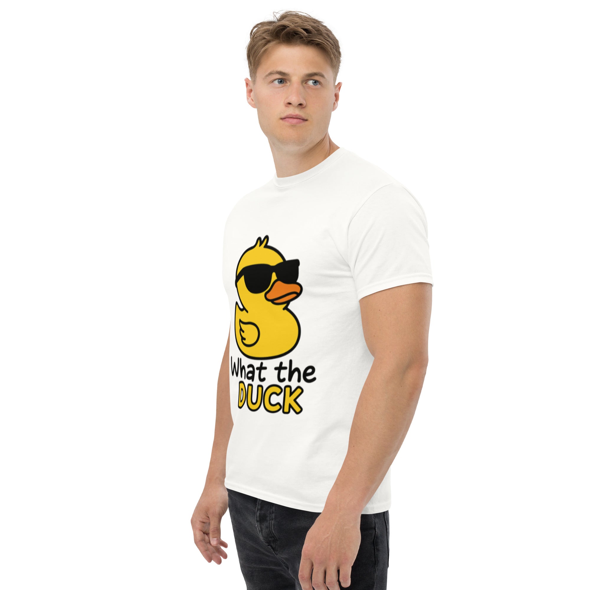 Foto di - T-shirt Stampata Unisex – 100% Cotone – Stile Streetwear e Confortevole – What The Duck-DTG-Biiply
