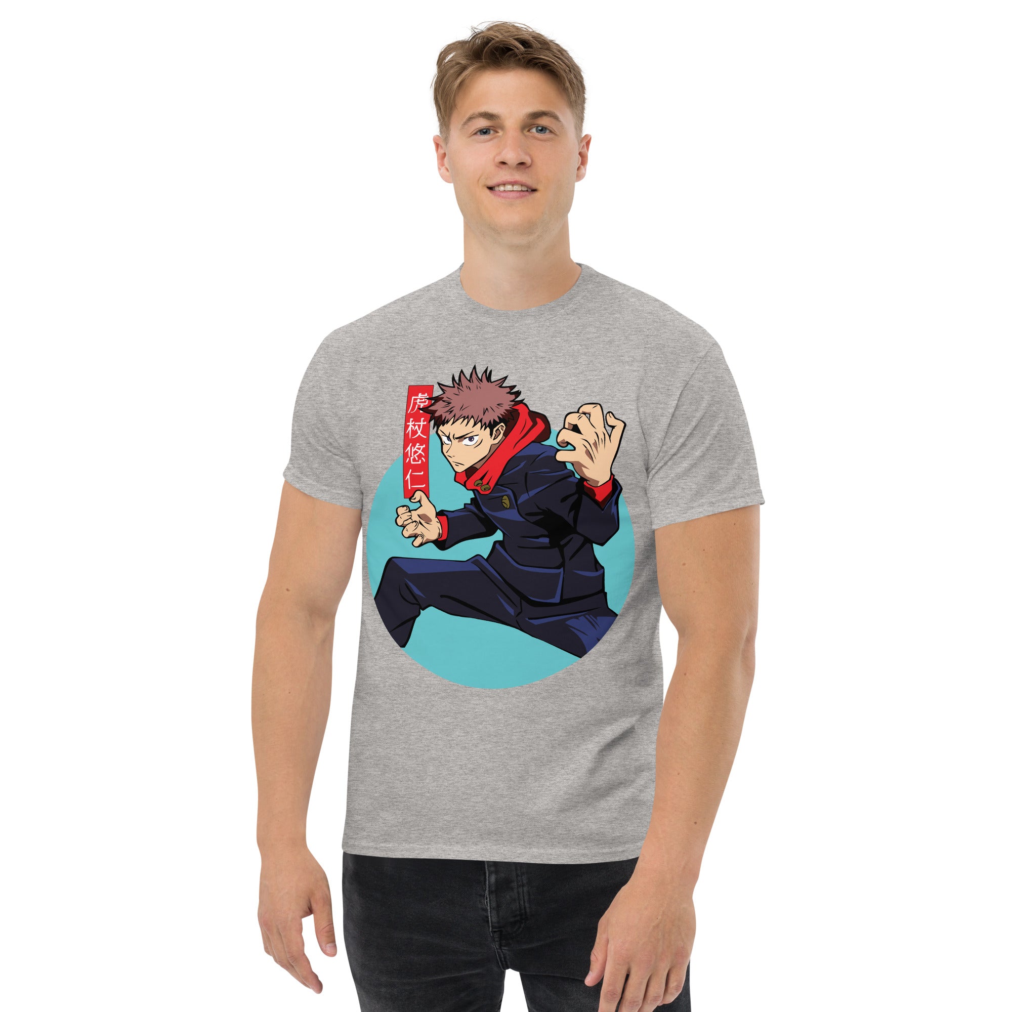 Foto di - T-shirt Stampata Unisex – 100% Cotone – Stile Streetwear e Confortevole – Yuji Itadori-DTG-Biiply
