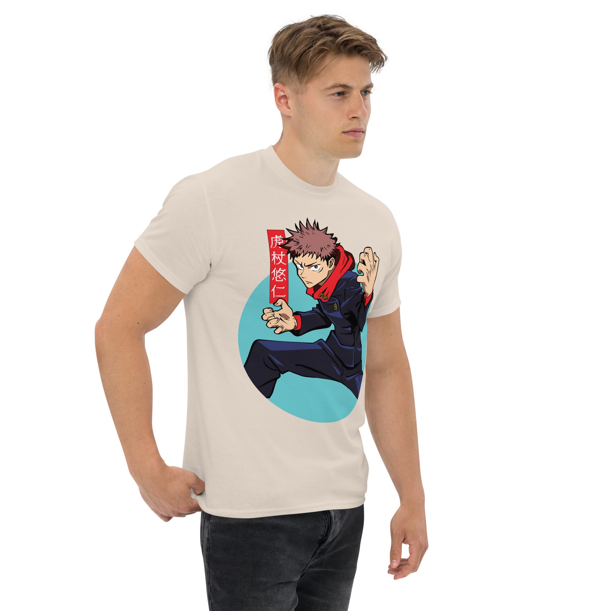 Foto di - T-shirt Stampata Unisex – 100% Cotone – Stile Streetwear e Confortevole – Yuji Itadori-DTG-Biiply