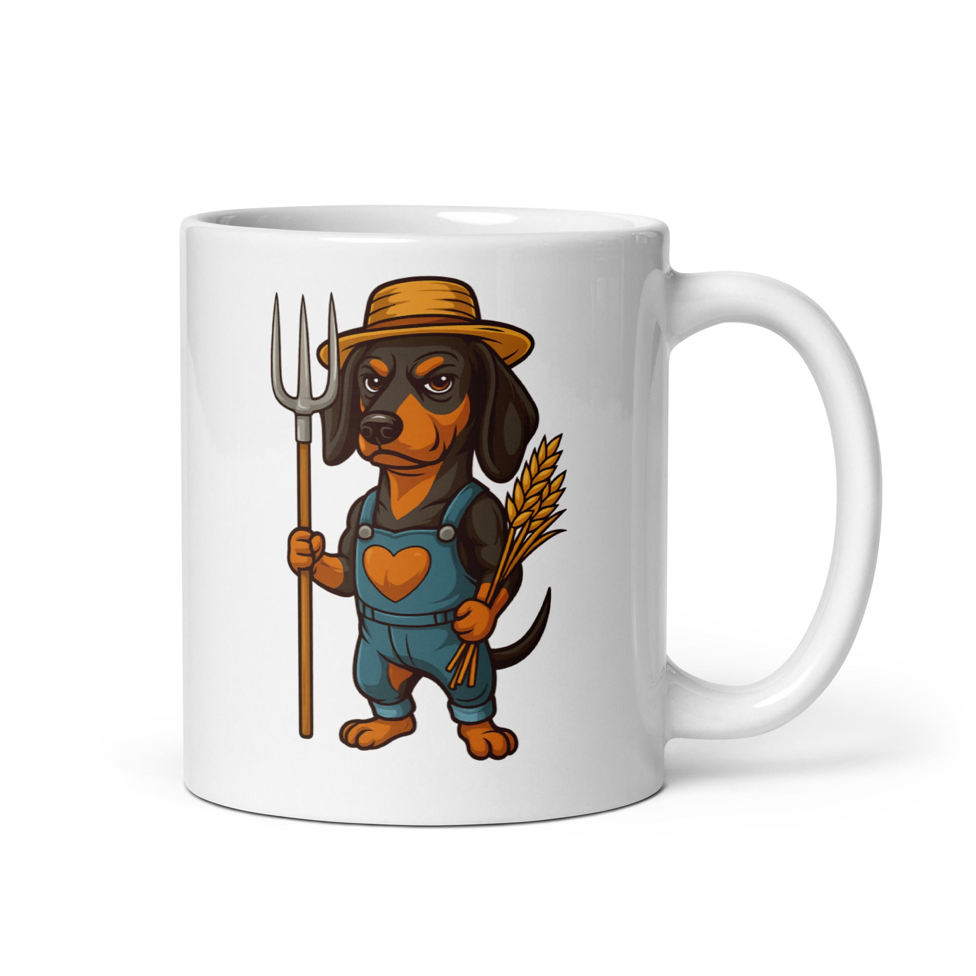 Foto di - Tazza in ceramica resistente stampata a colori adatta a microonde e lavastoviglie - Bassotto Contadino-Casa-Biiply