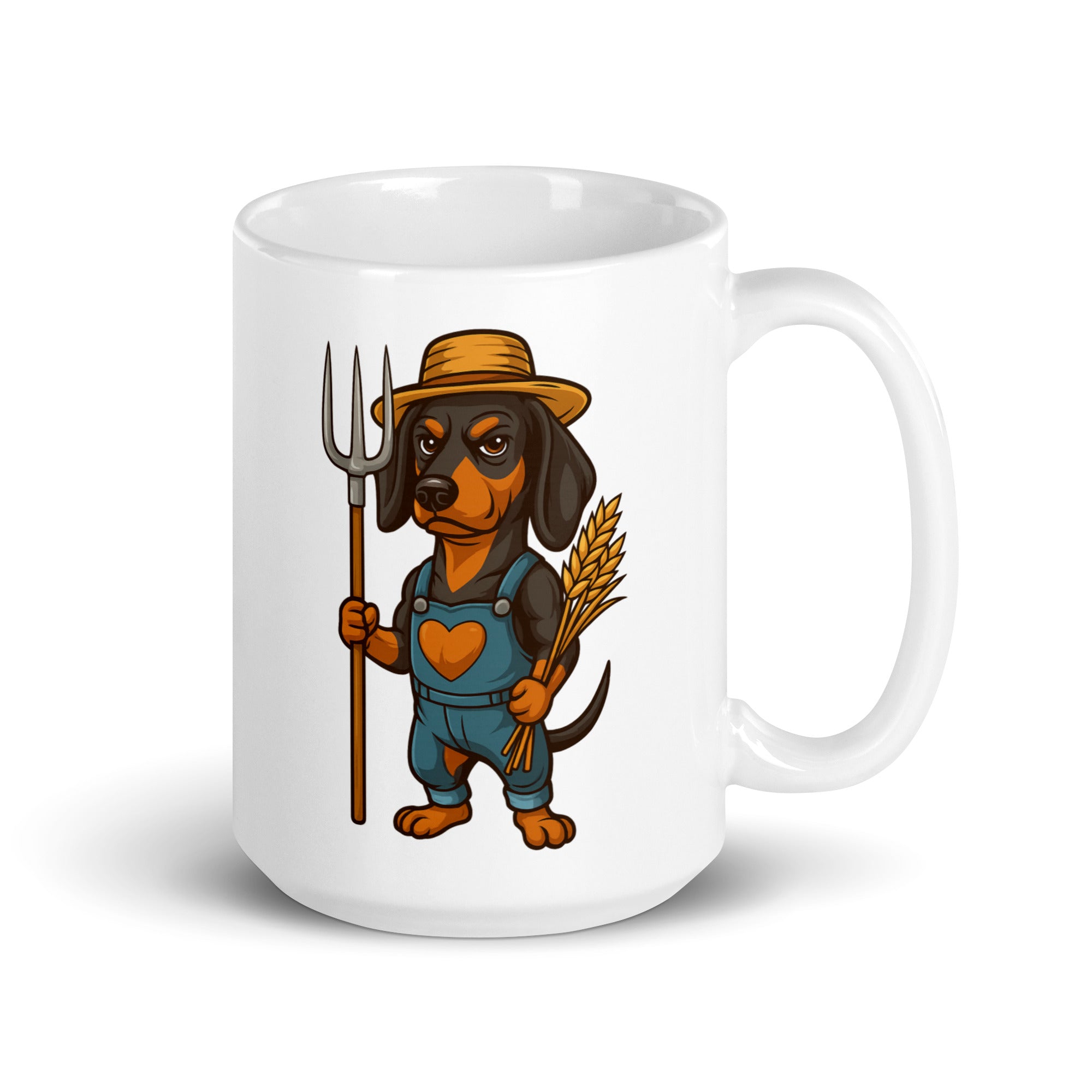 Foto di - Tazza in ceramica resistente stampata a colori adatta a microonde e lavastoviglie - Bassotto Contadino-Casa-Biiply