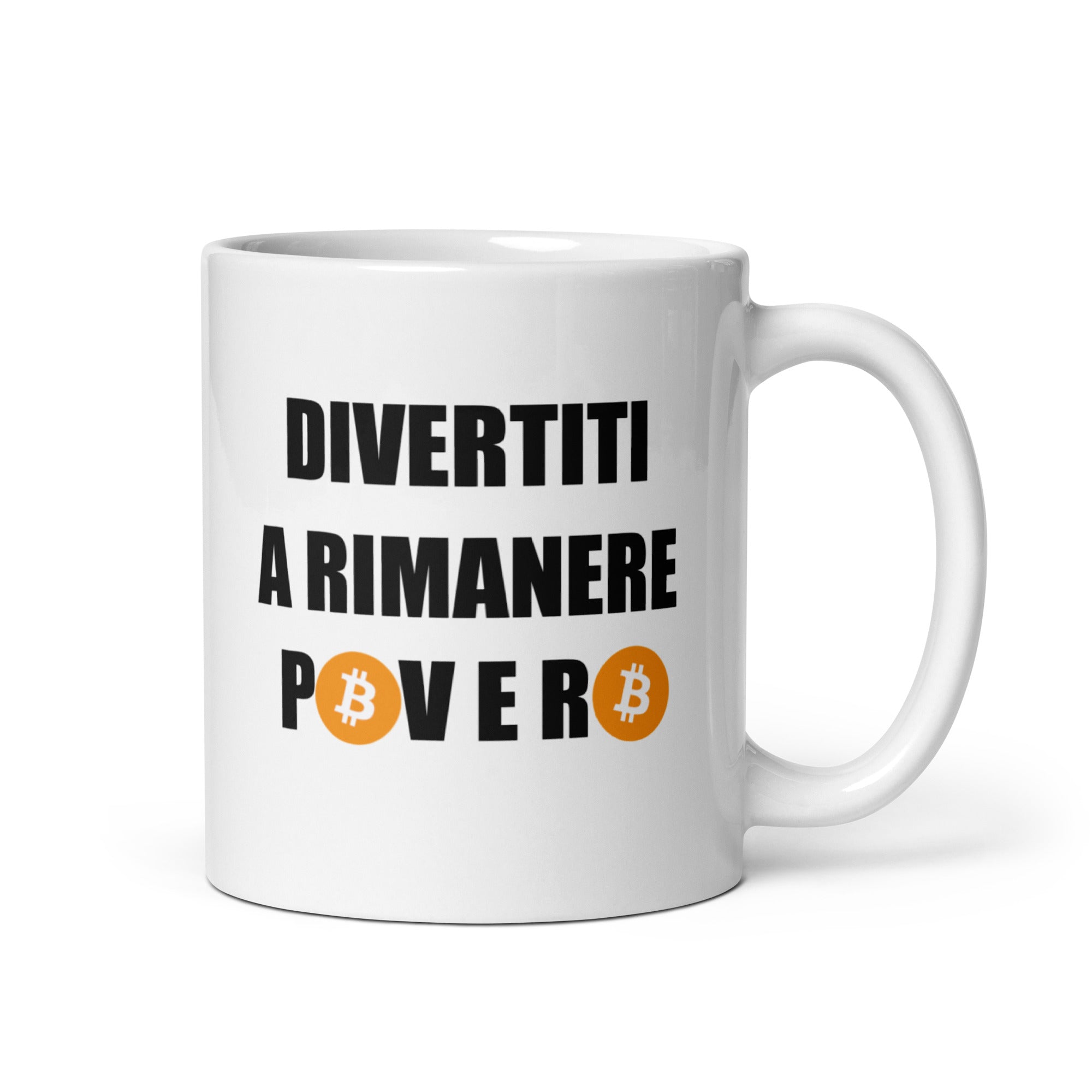 Foto di - Tazza in ceramica resistente stampata a colori adatta a microonde e lavastoviglie - Divertiti a Rimanere Povero Versione Bitcoin-Casa-Biiply