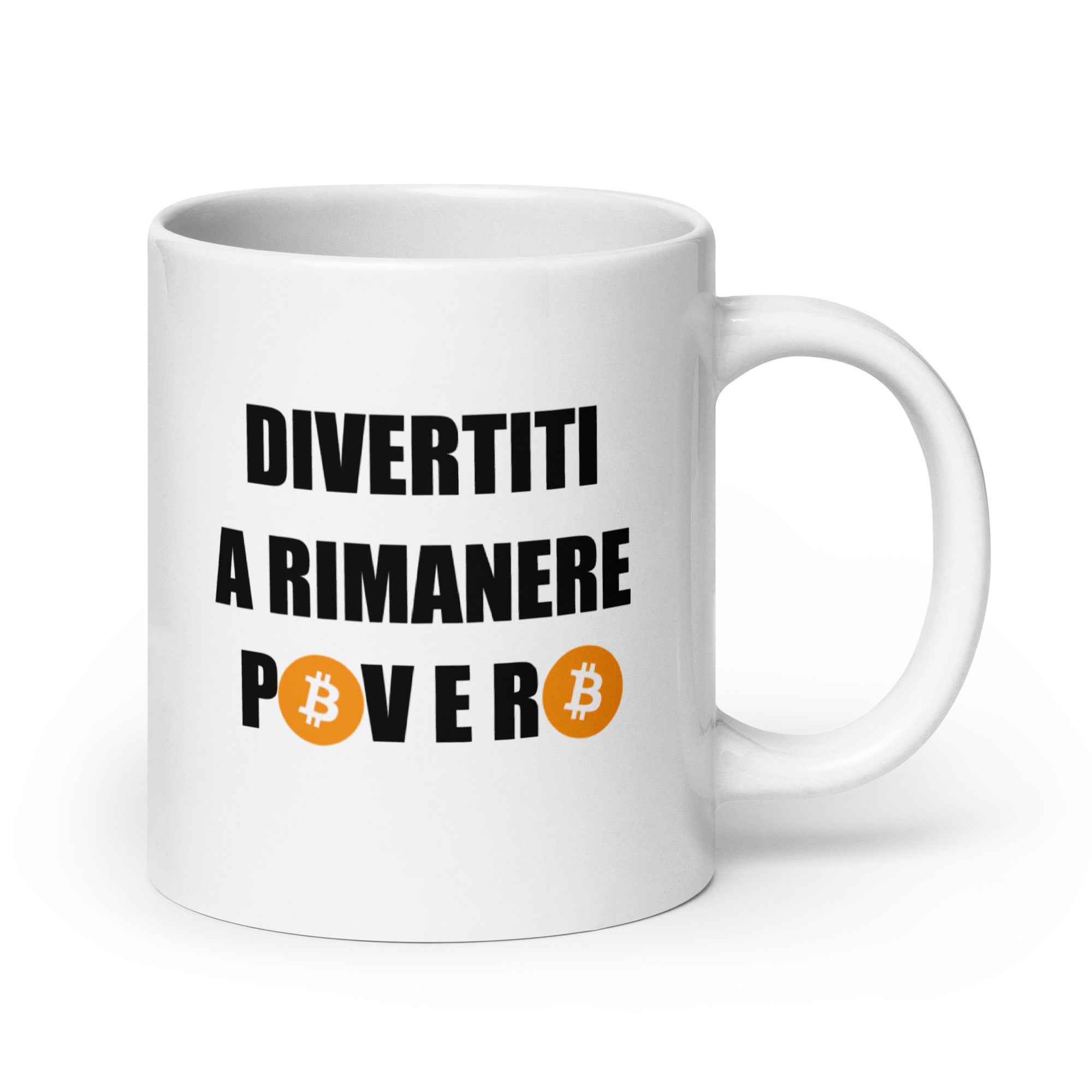 Foto di - Tazza in ceramica resistente stampata a colori adatta a microonde e lavastoviglie - Divertiti a Rimanere Povero Versione Bitcoin-Casa-Biiply