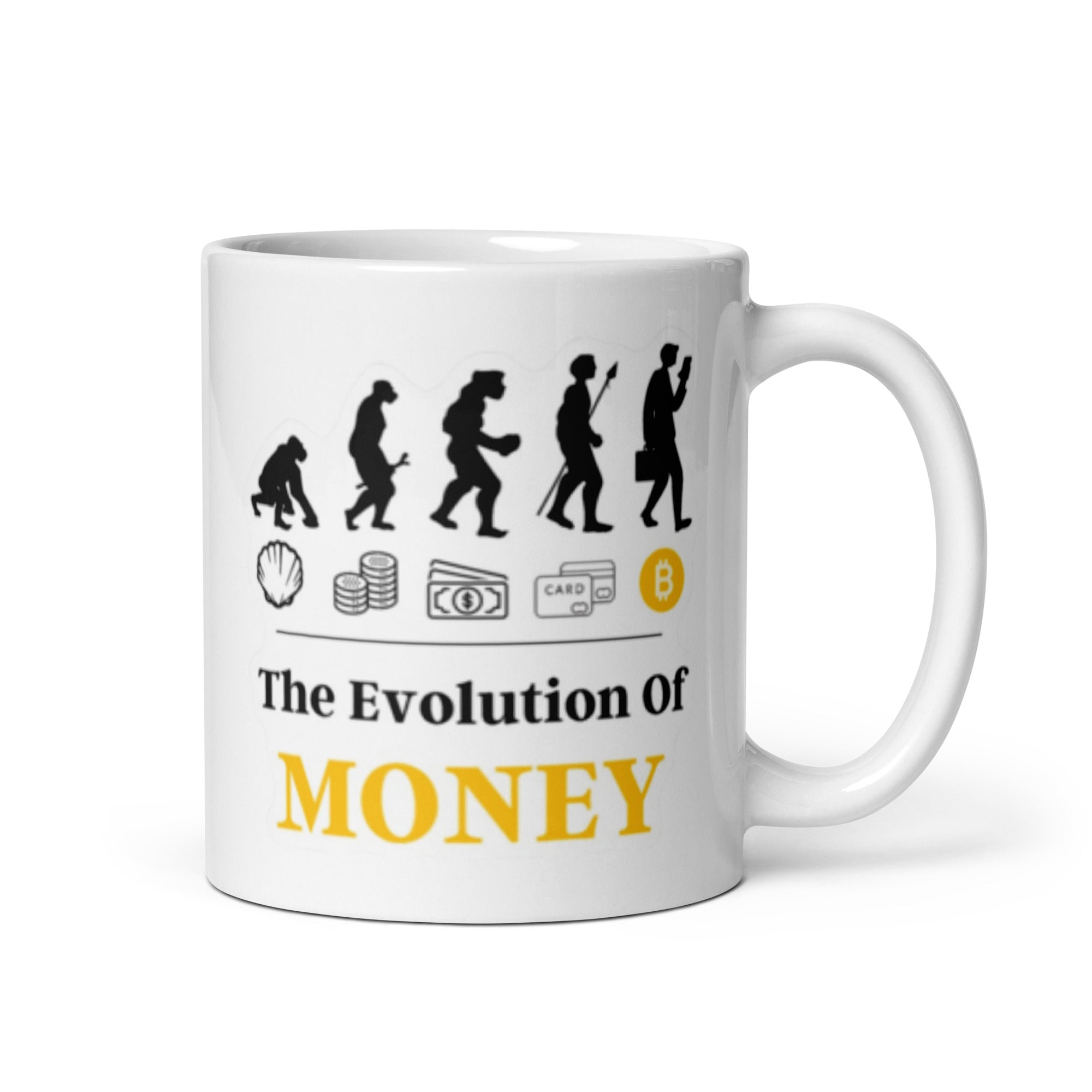 Foto di - Tazza in ceramica resistente stampata a colori adatta a microonde e lavastoviglie - Evolution Of Money-Casa-Biiply