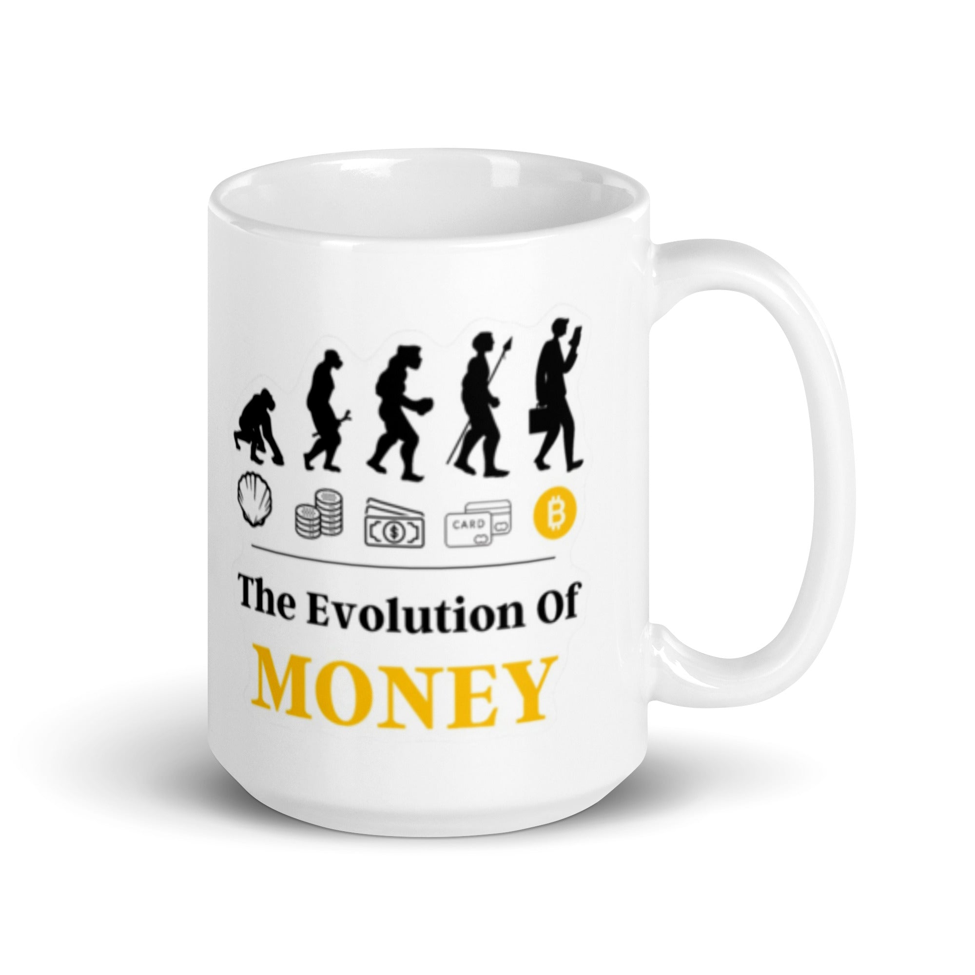 Foto di - Tazza in ceramica resistente stampata a colori adatta a microonde e lavastoviglie - Evolution Of Money-Casa-Biiply