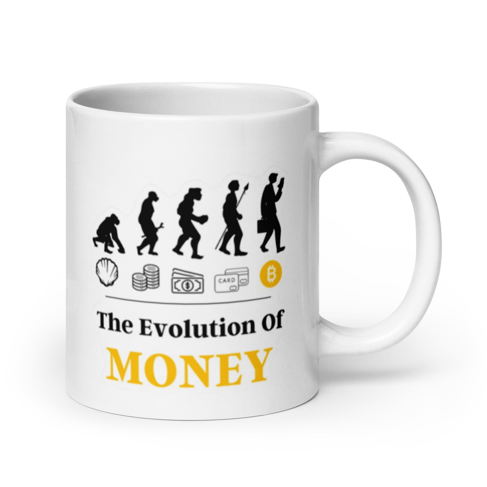 Foto di - Tazza in ceramica resistente stampata a colori adatta a microonde e lavastoviglie - Evolution Of Money-Casa-Biiply