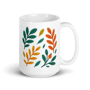 Foto di - Tazza in ceramica resistente stampata a colori adatta a microonde e lavastoviglie - Foglie-Casa-Biiply