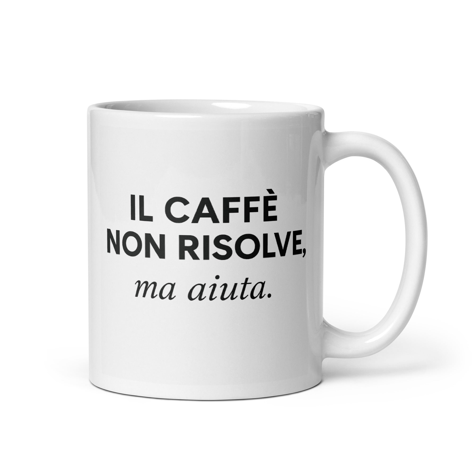 Foto di - Tazza in ceramica resistente stampata a colori adatta a microonde e lavastoviglie - Il Caffè Non Risolve Ma Aiuta-Casa-Biiply