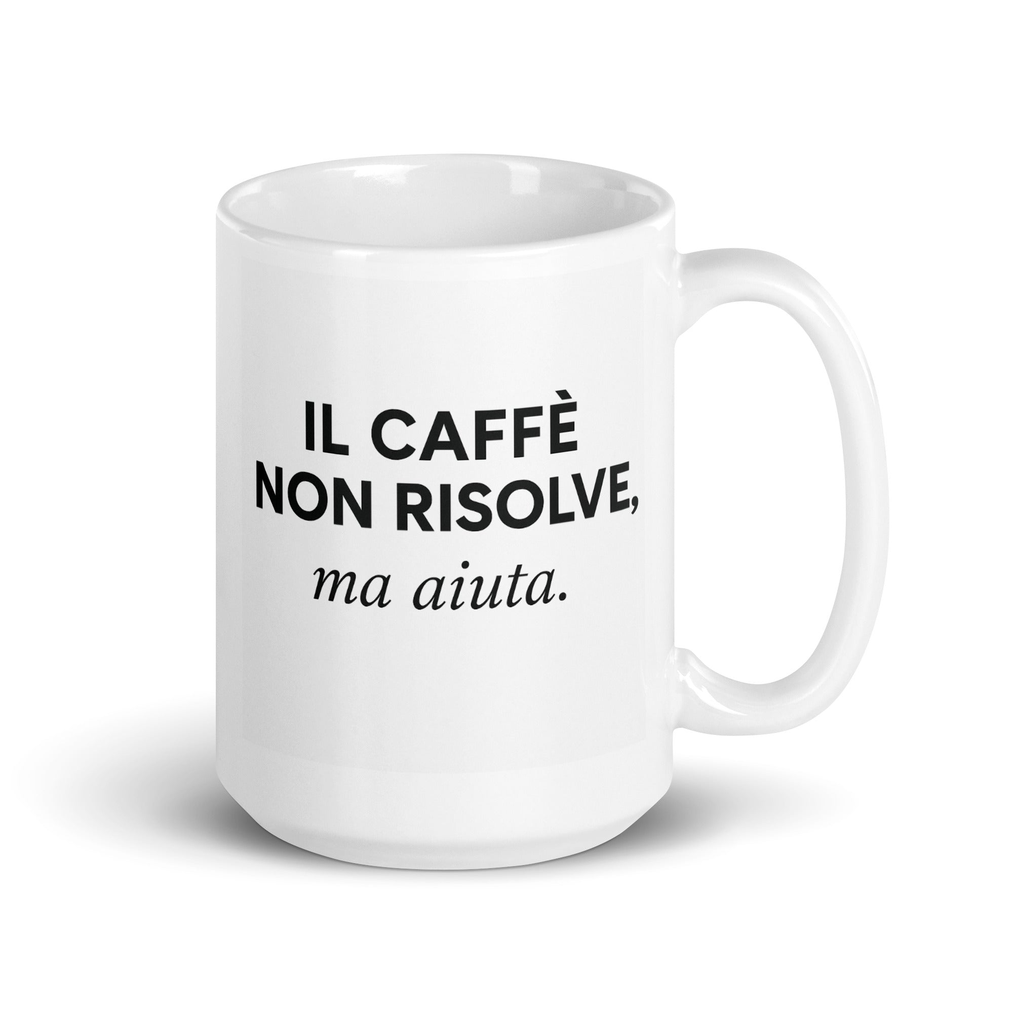 Foto di - Tazza in ceramica resistente stampata a colori adatta a microonde e lavastoviglie - Il Caffè Non Risolve Ma Aiuta-Casa-Biiply