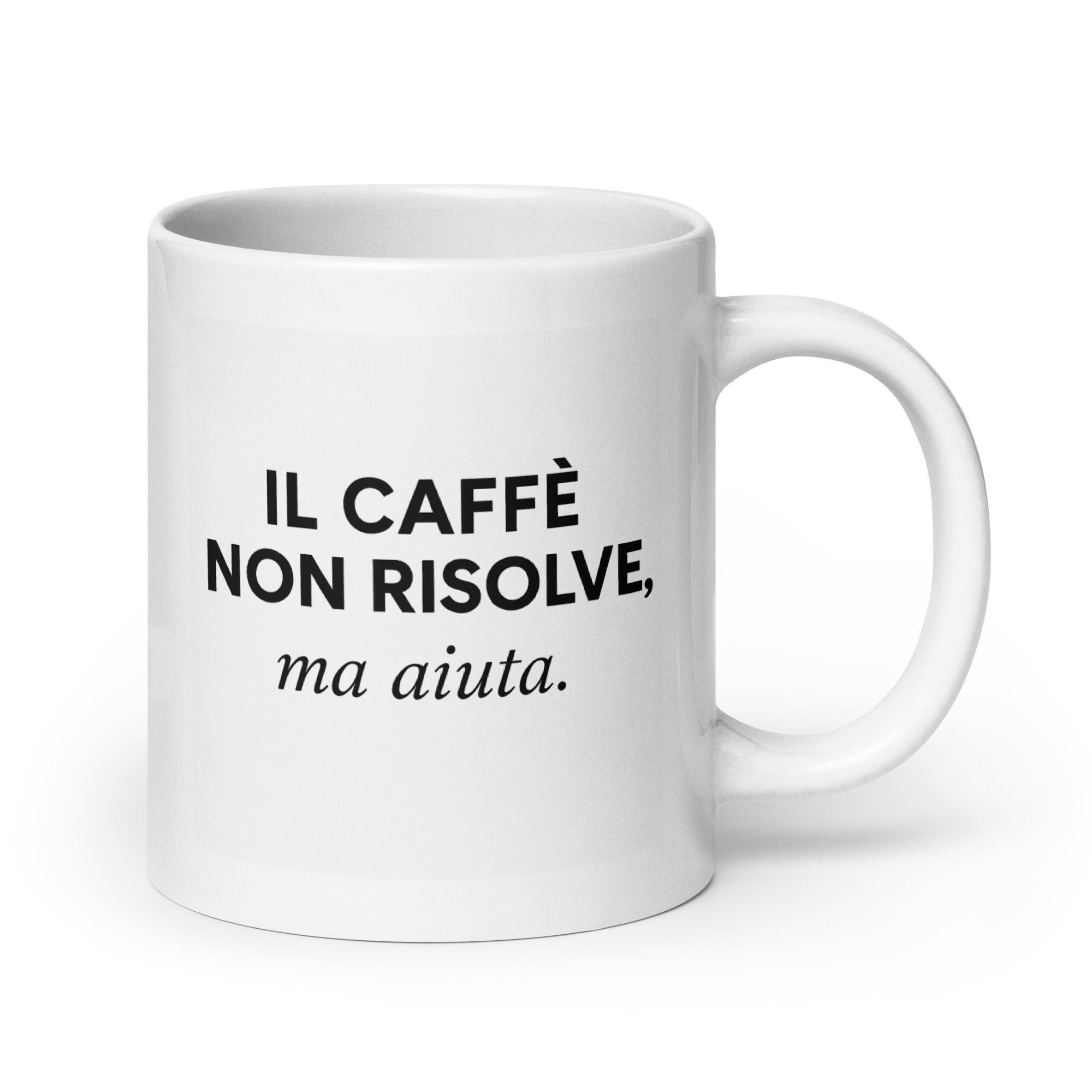 Foto di - Tazza in ceramica resistente stampata a colori adatta a microonde e lavastoviglie - Il Caffè Non Risolve Ma Aiuta-Casa-Biiply