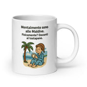 Foto di - Tazza in ceramica resistente stampata a colori adatta a microonde e lavastoviglie - Mentalmente Sono Alle Maldive-Casa-Biiply