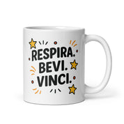 Foto di - Tazza in ceramica resistente stampata a colori adatta a microonde e lavastoviglie - Respira Bevi Vinci-Casa-Biiply