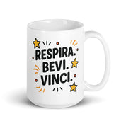 Foto di - Tazza in ceramica resistente stampata a colori adatta a microonde e lavastoviglie - Respira Bevi Vinci-Casa-Biiply