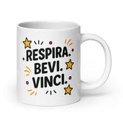 Foto di - Tazza in ceramica resistente stampata a colori adatta a microonde e lavastoviglie - Respira Bevi Vinci-Casa-Biiply