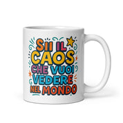 Foto di - Tazza in ceramica resistente stampata a colori adatta a microonde e lavastoviglie - Sii Il Caos-Casa-Biiply