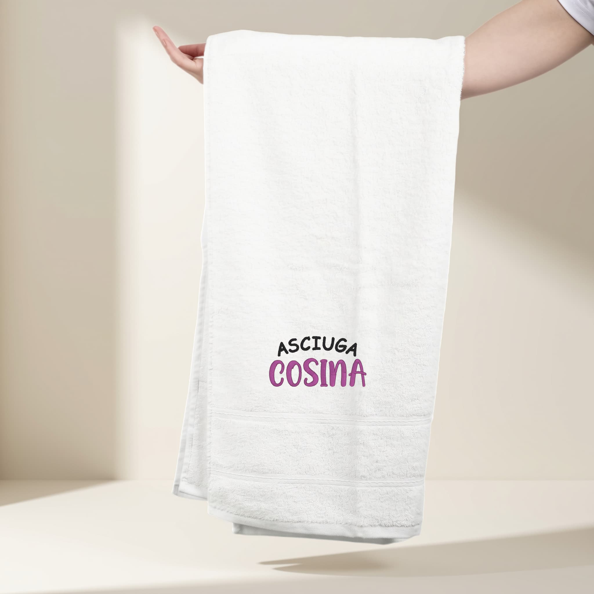 Embroidered Cotton Guest Towel 30x50 cm – Soft and Absorbent – ​​360 g/m² – Cosina Design