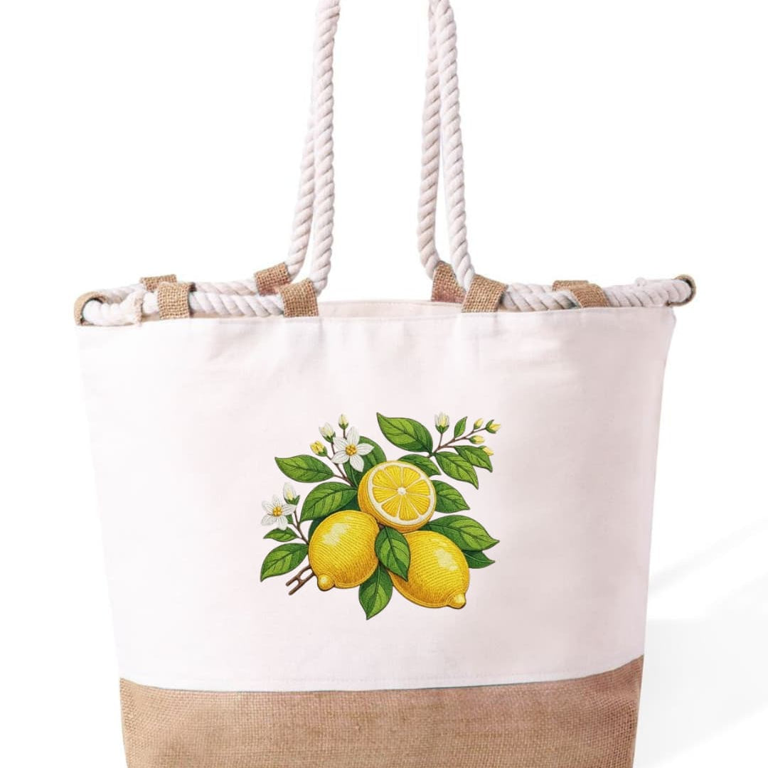 m² – Manici Lunghi Rinforzati 50 cm – Design Ricamato Limoni