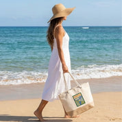 Bolso de Playa de Algodón Resistente 280 g/m² – Asas Largas Reforzadas 50 cm – Diseño Bordado El Grito