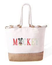Borsa Mare in Cotone Resistente 280 g/m² – Manici Lunghi Rinforzati 50 cm – Design Ricamato Scritta Mickey