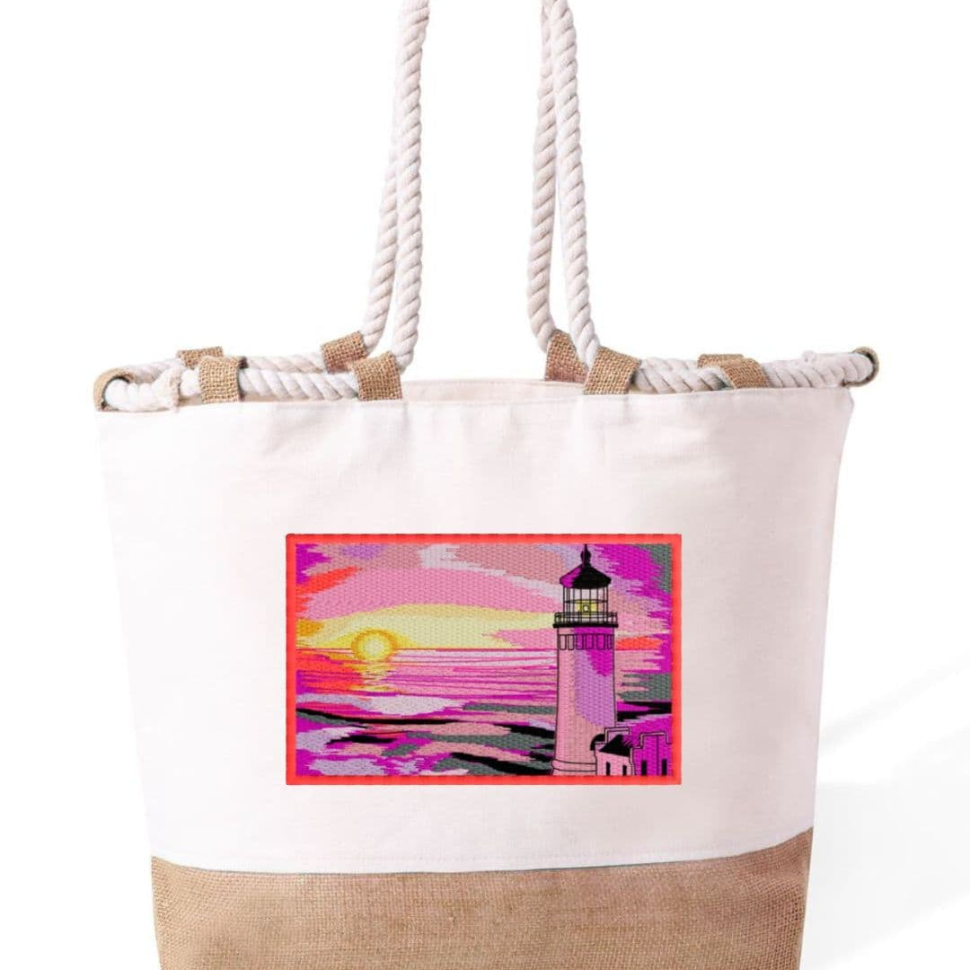 m² – Manici Lunghi Rinforzati 50 cm – Design Ricamato Faro al tramonto